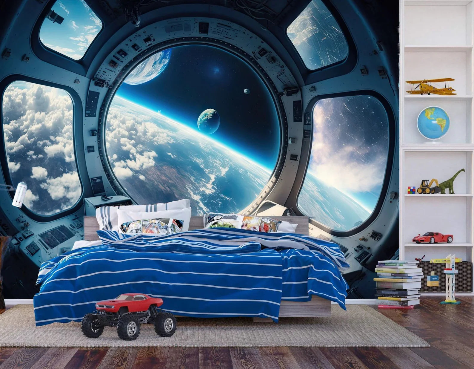 Wallpaper, 3D Spaceship Window Earth View