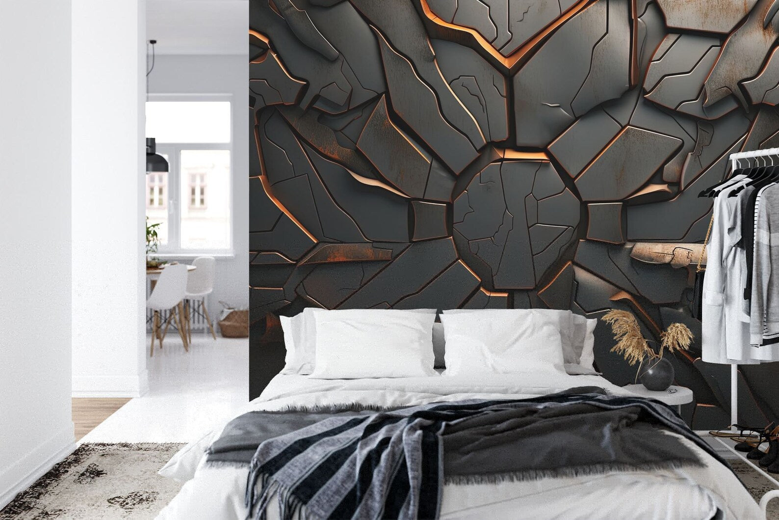Steampunk Mechanical Wall Mural, Symmetrical Decor