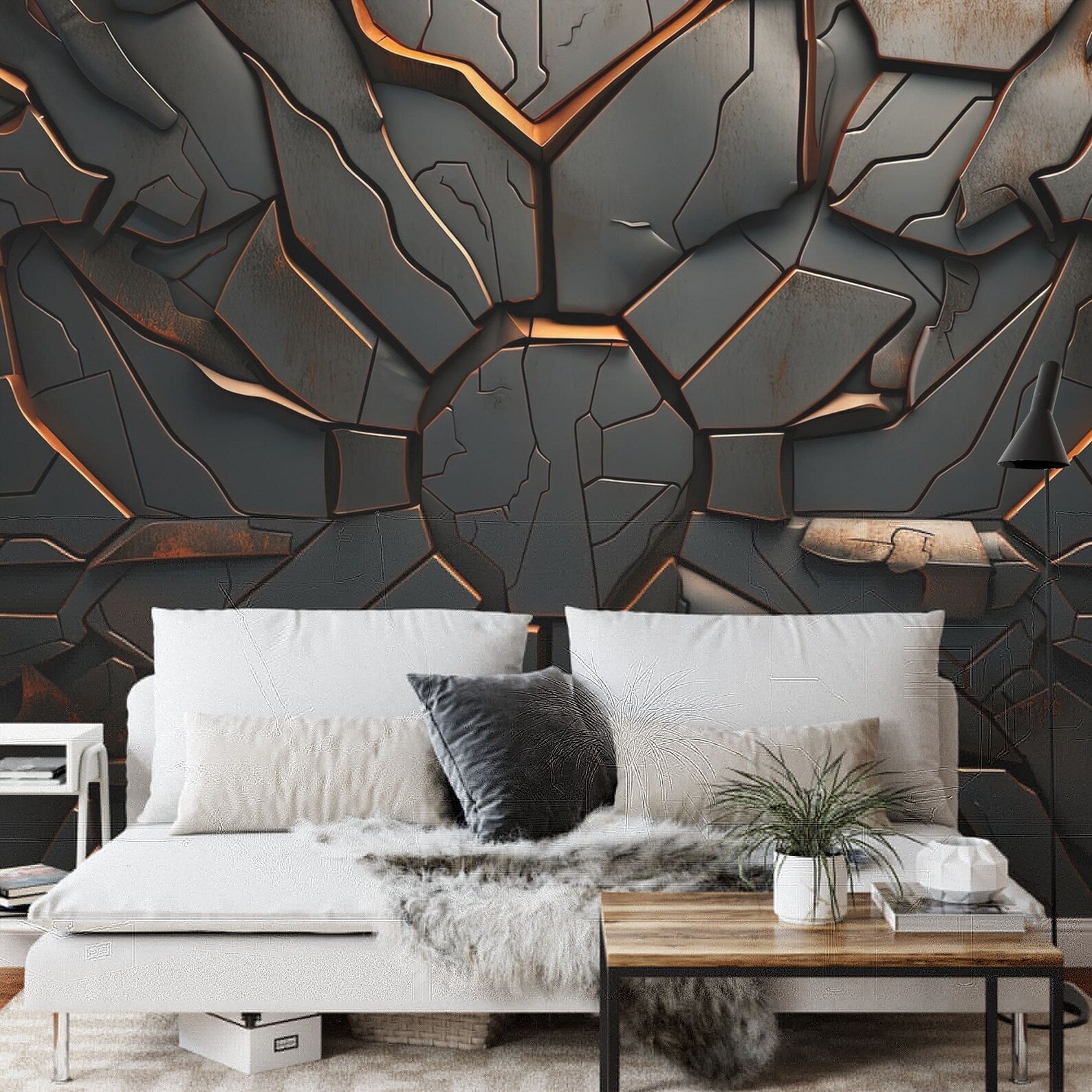 Steampunk Mechanical Wall Mural, Symmetrical Decor