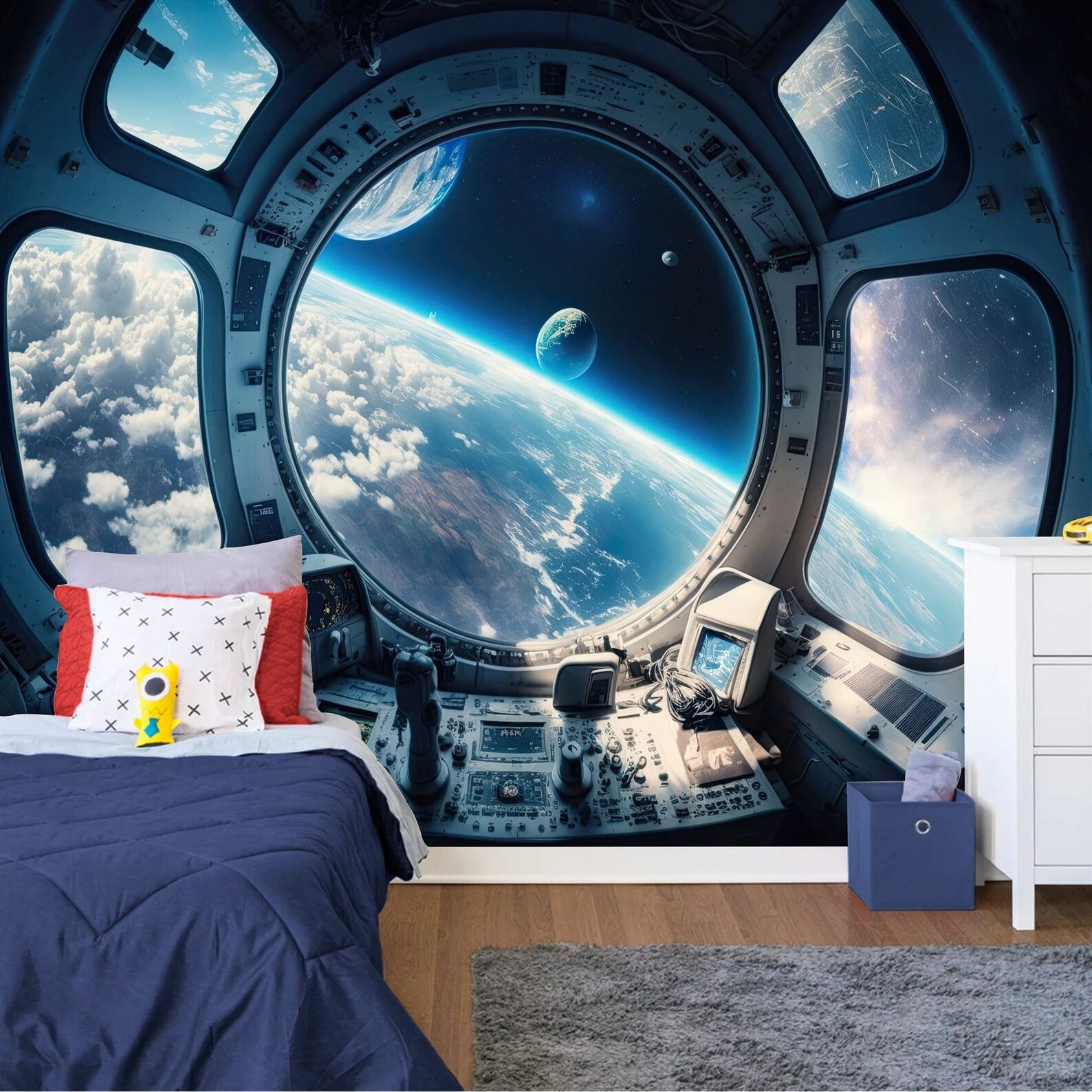 Wallpaper, 3D Spaceship Window Earth View