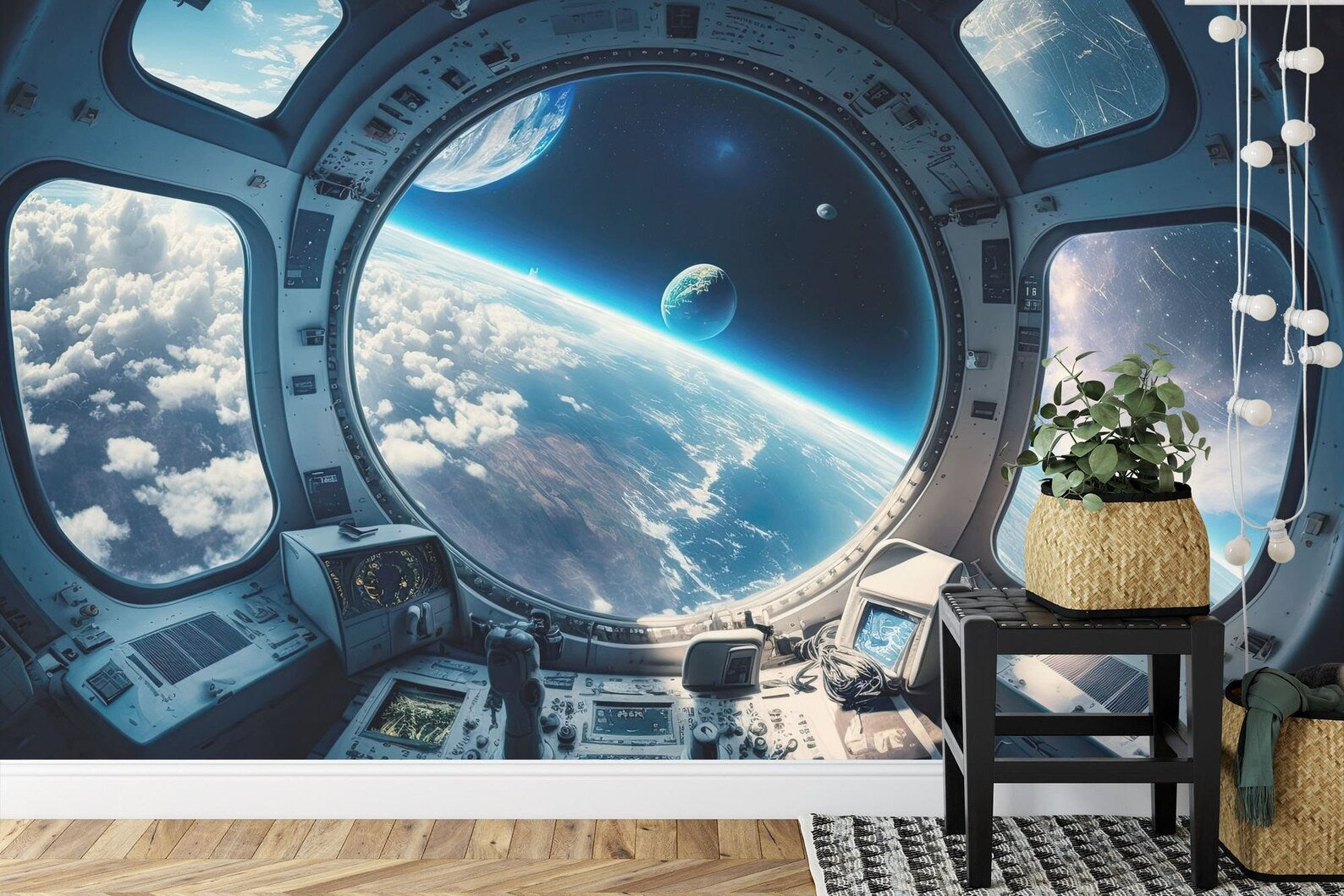 Wallpaper, 3D Spaceship Window Earth View
