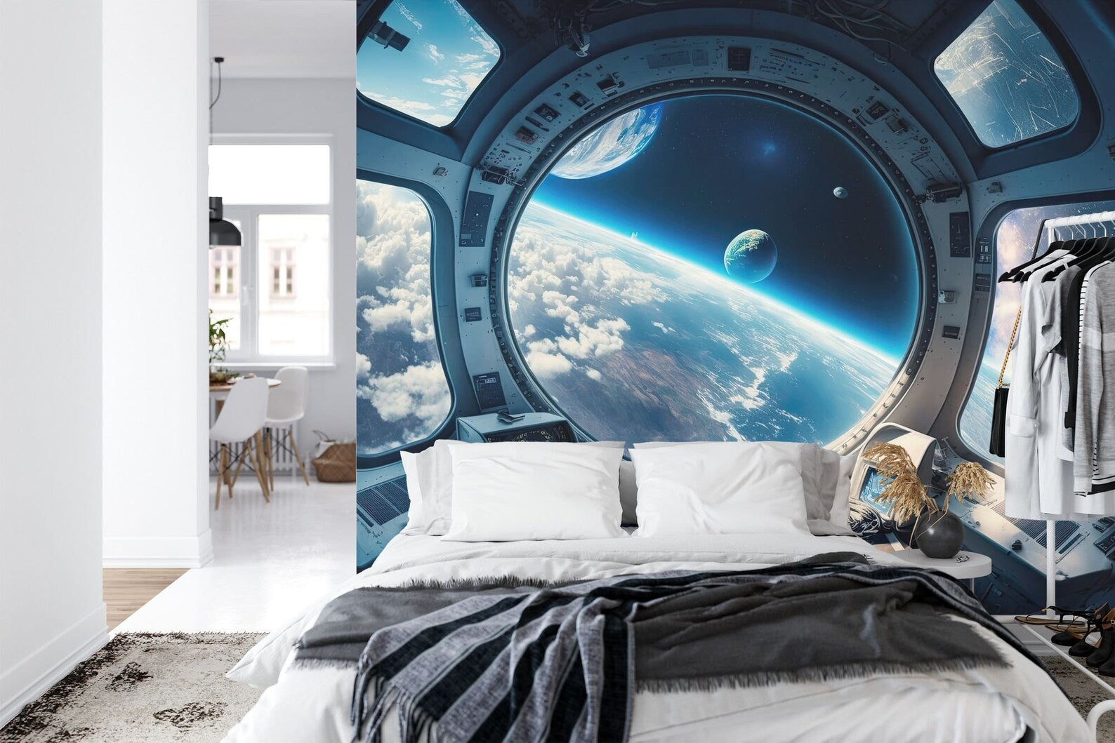 Wallpaper, 3D Spaceship Window Earth View