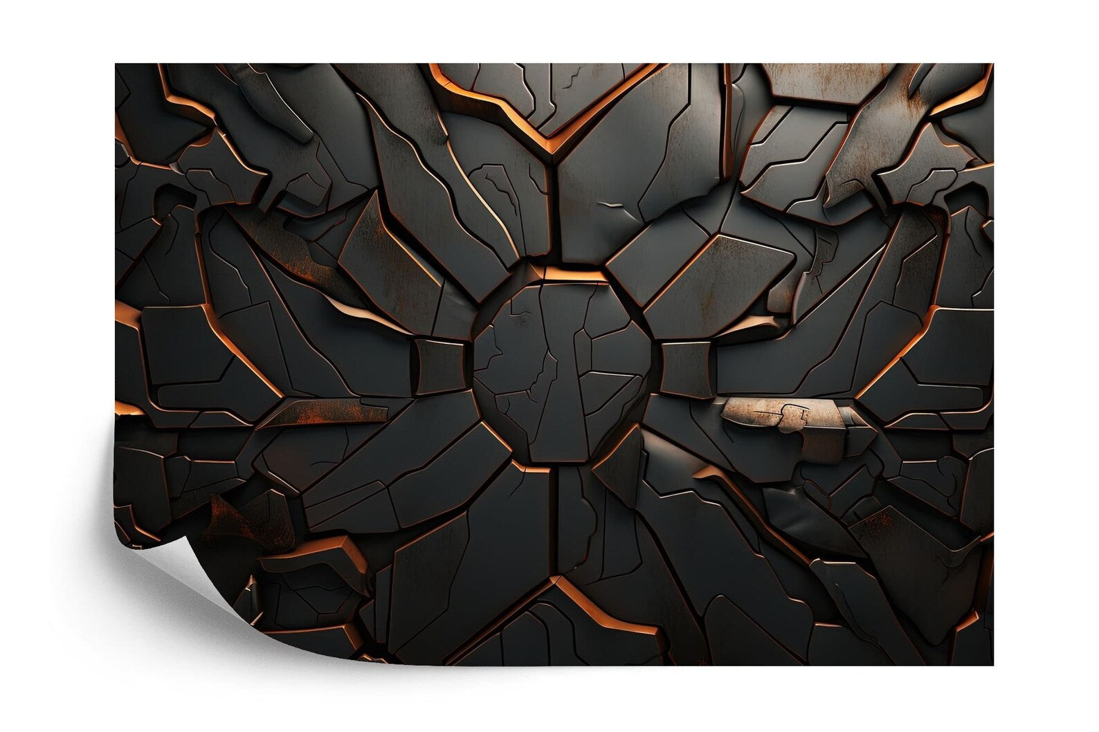 Steampunk Mechanical Wall Mural, Symmetrical Decor