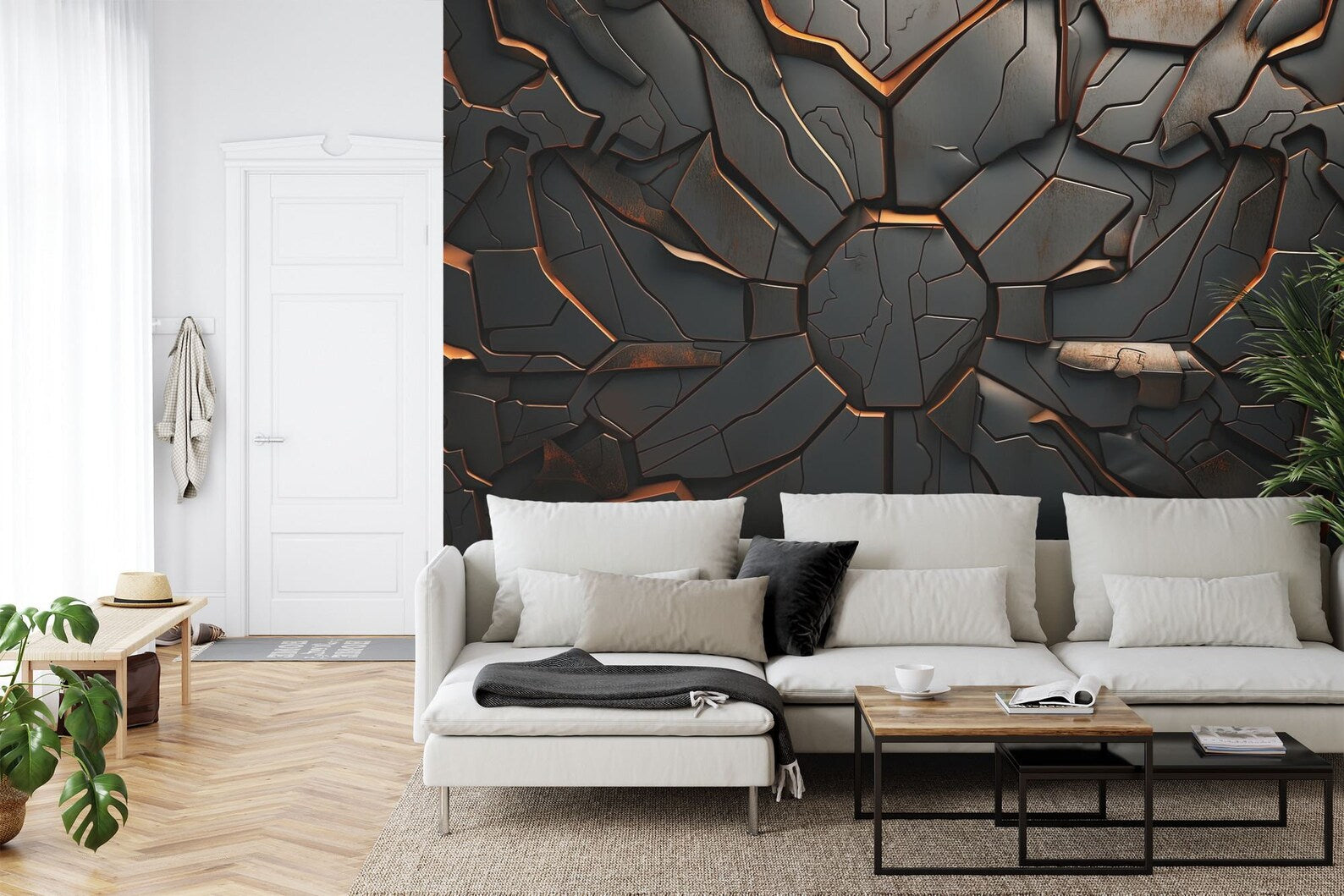 Steampunk Mechanical Wall Mural, Symmetrical Decor