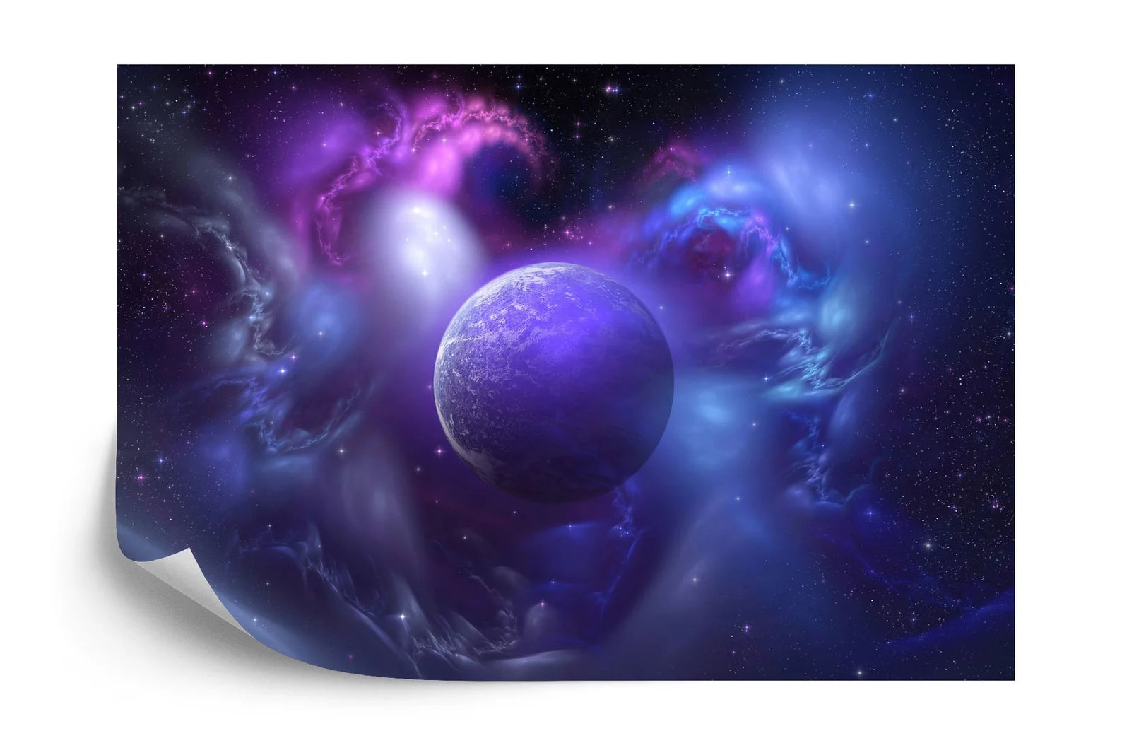 Blue Planet Galaxy Wall Mural Art Print