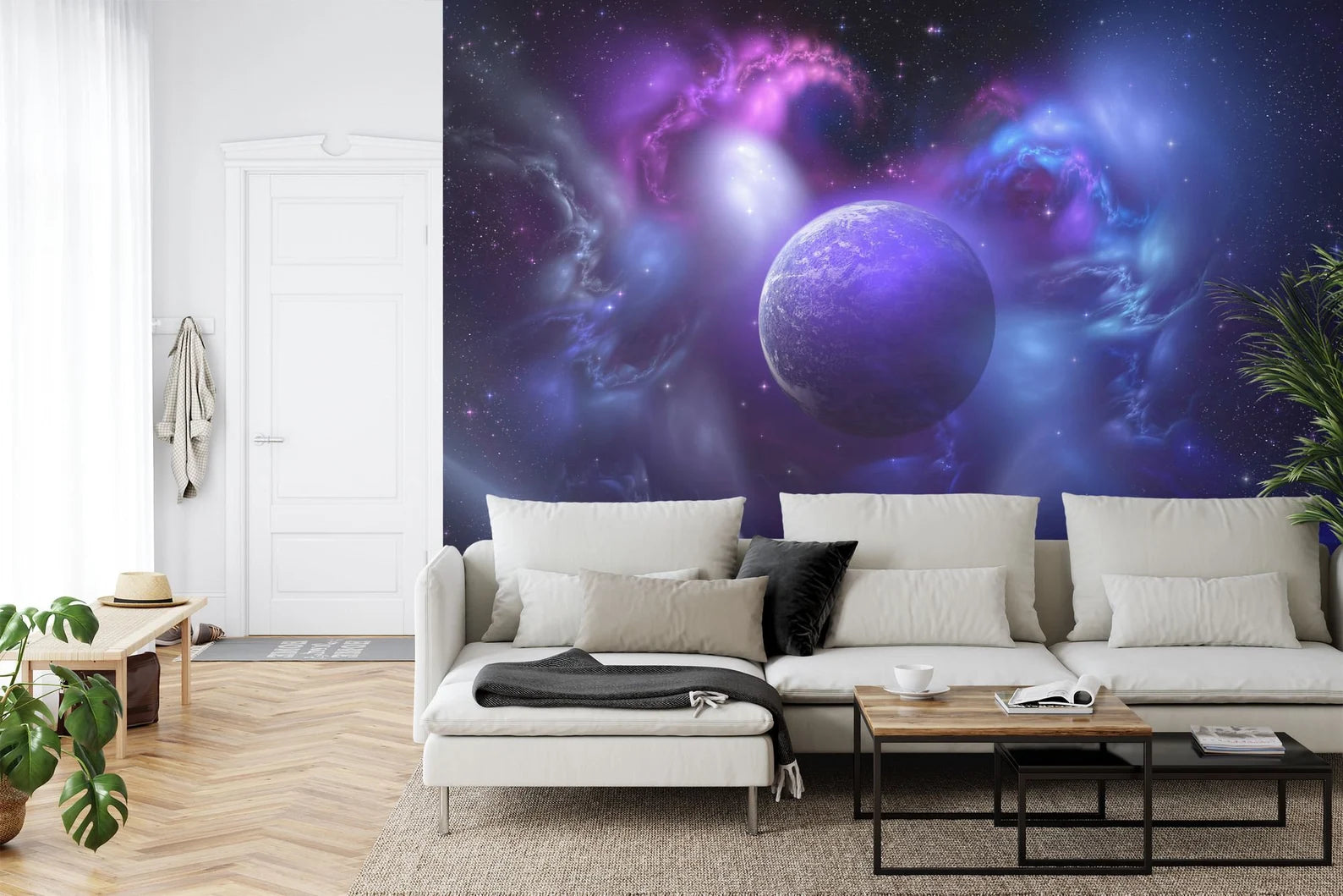 Blue Planet Galaxy Wall Mural Art Print