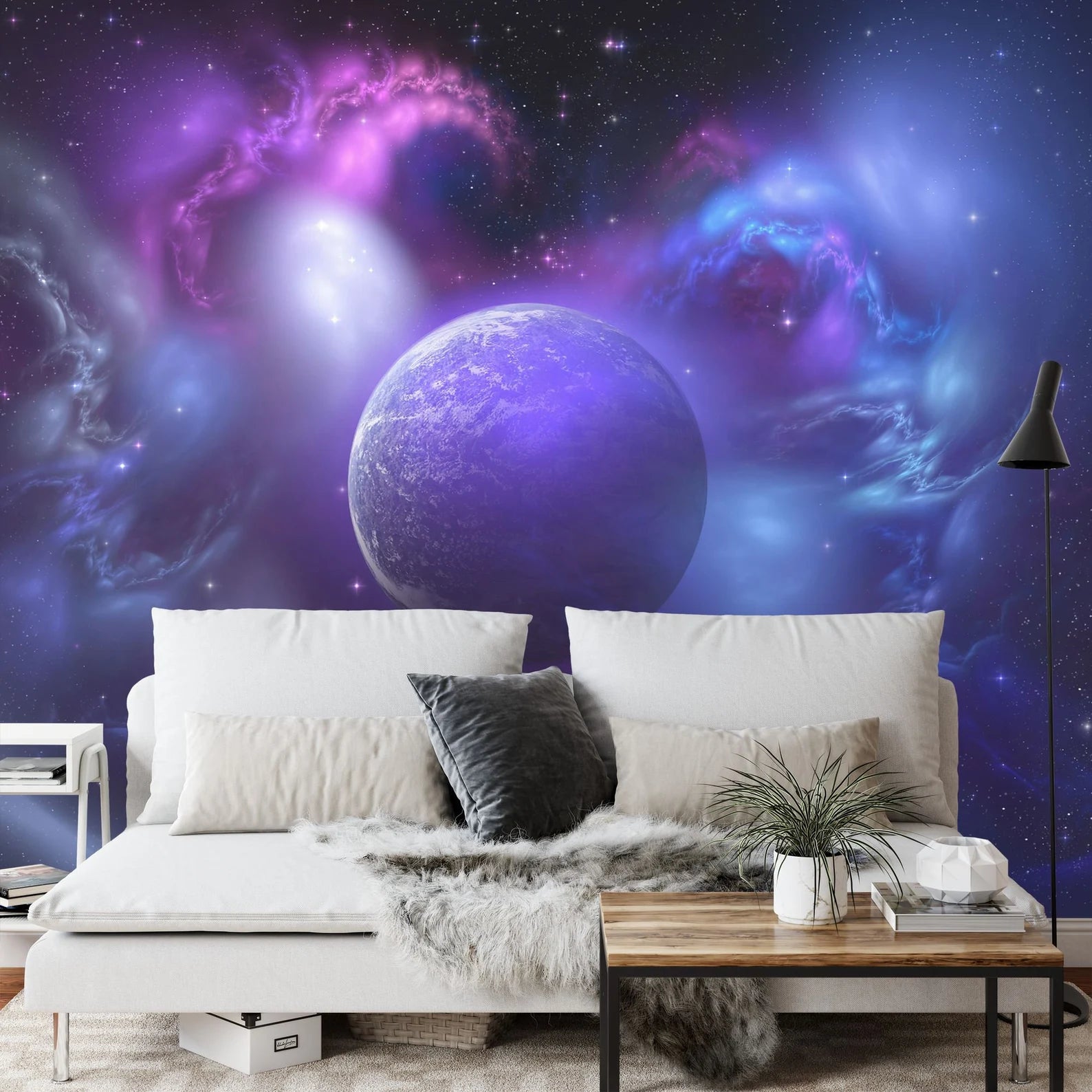 Blue Planet Galaxy Wall Mural Art Print