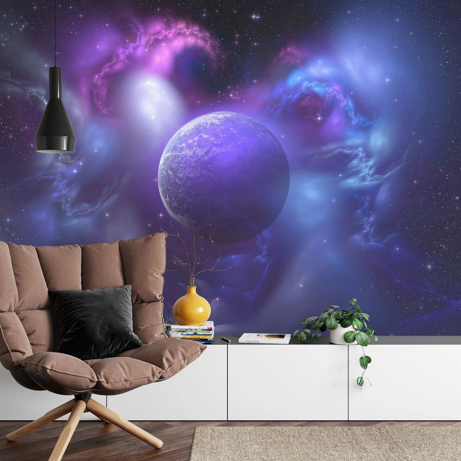 Blue Planet Galaxy Wall Mural Art Print