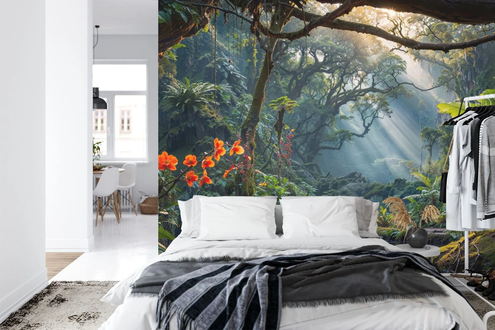 Tropical Rainforest Wallpaper Mural, Exotic Jungle Gift