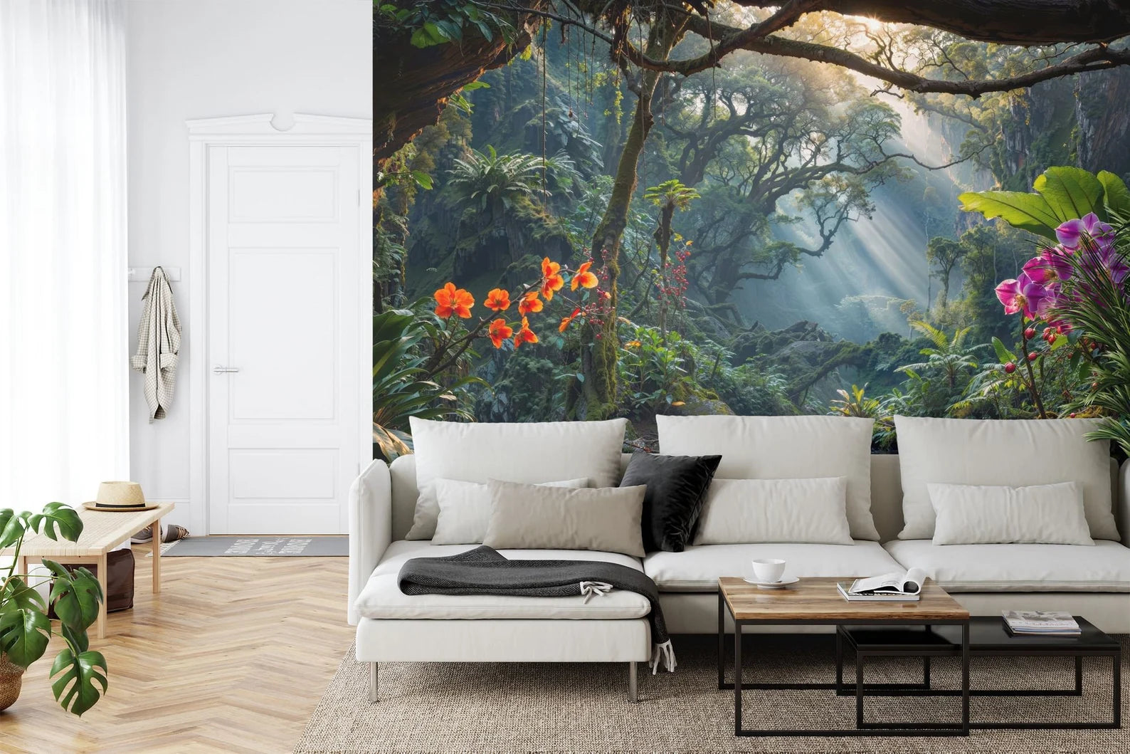 Tropical Rainforest Wallpaper Mural, Exotic Jungle Gift