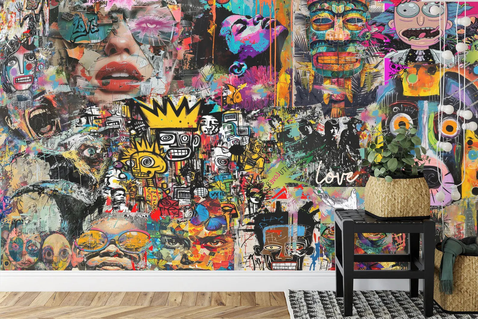 Street Art Graffiti Wallpaper Mural, Modern Urban Style