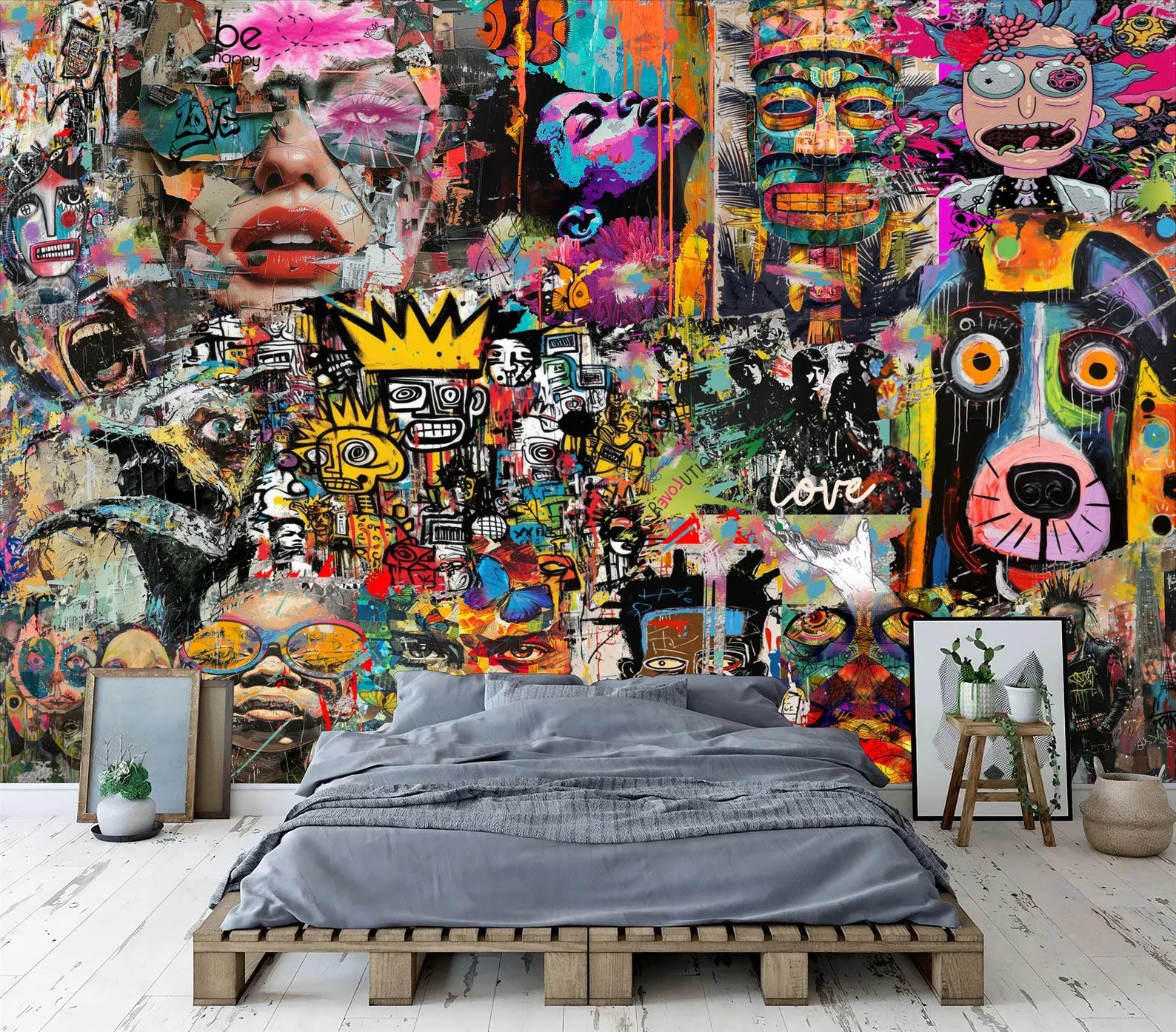 Street Art Graffiti Wallpaper Mural, Modern Urban Style