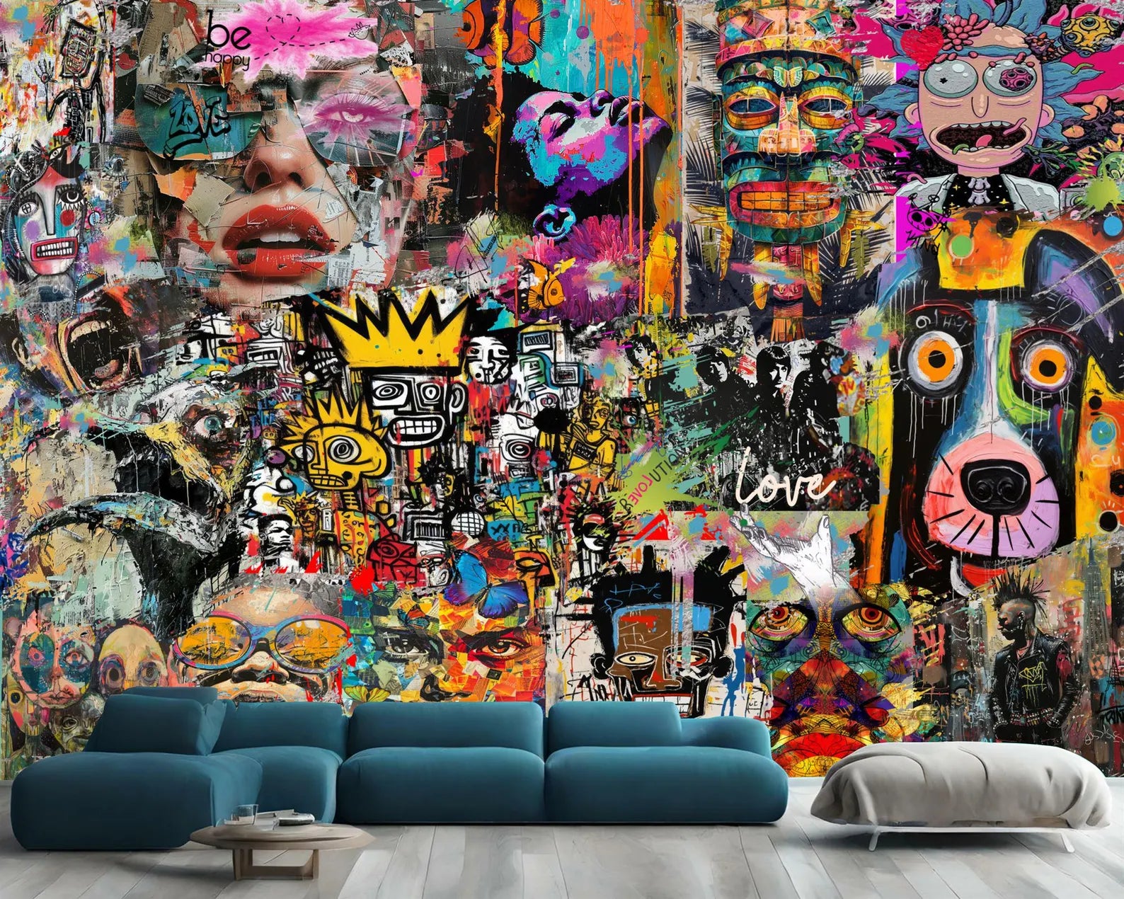 Street Art Graffiti Wallpaper Mural, Modern Urban Style