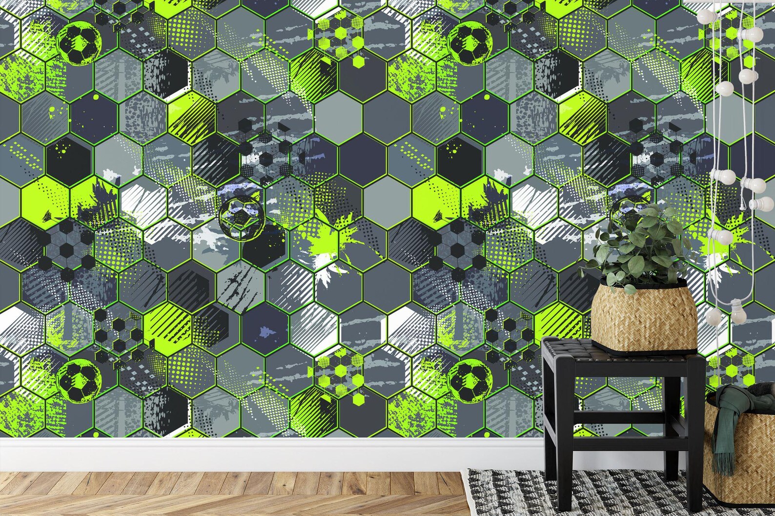 Gaming Kids Room Wallpaper Mural, Soccer Ball