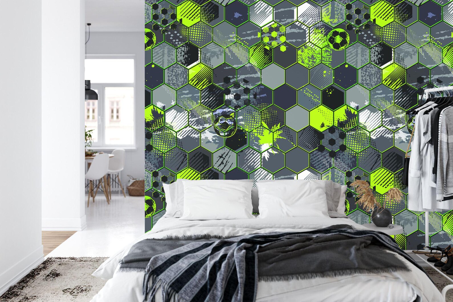Gaming Kids Room Wallpaper Mural, Soccer Ball