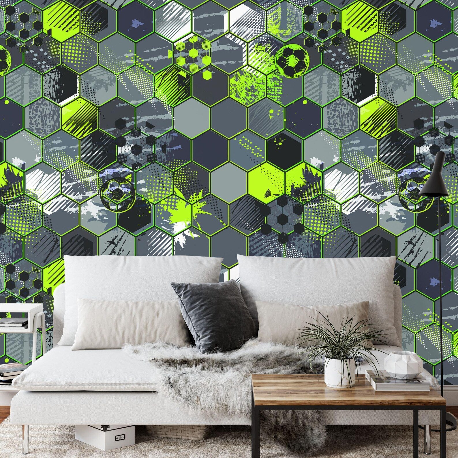 Gaming Kids Room Wallpaper Mural, Soccer Ball