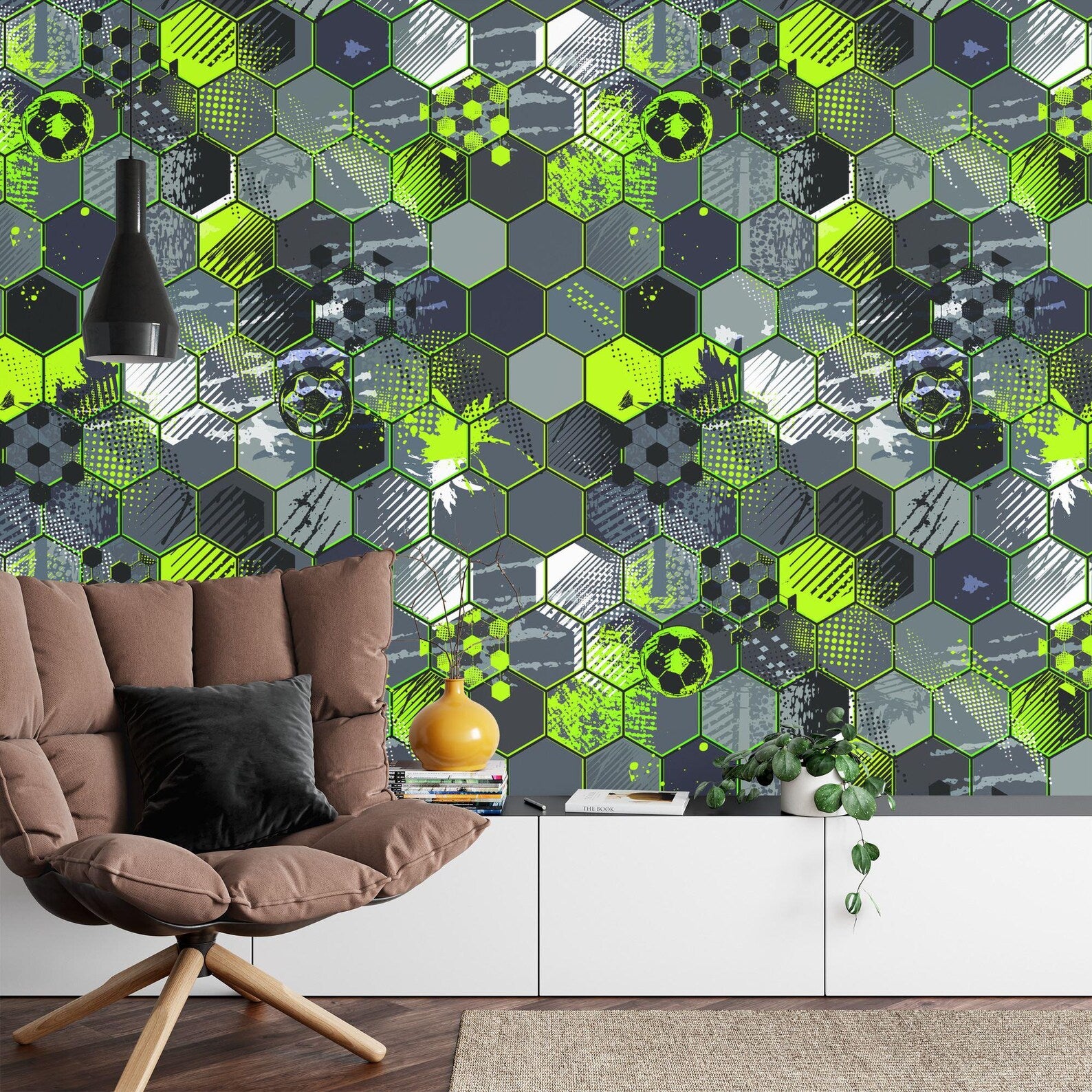 Gaming Kids Room Wallpaper Mural, Soccer Ball