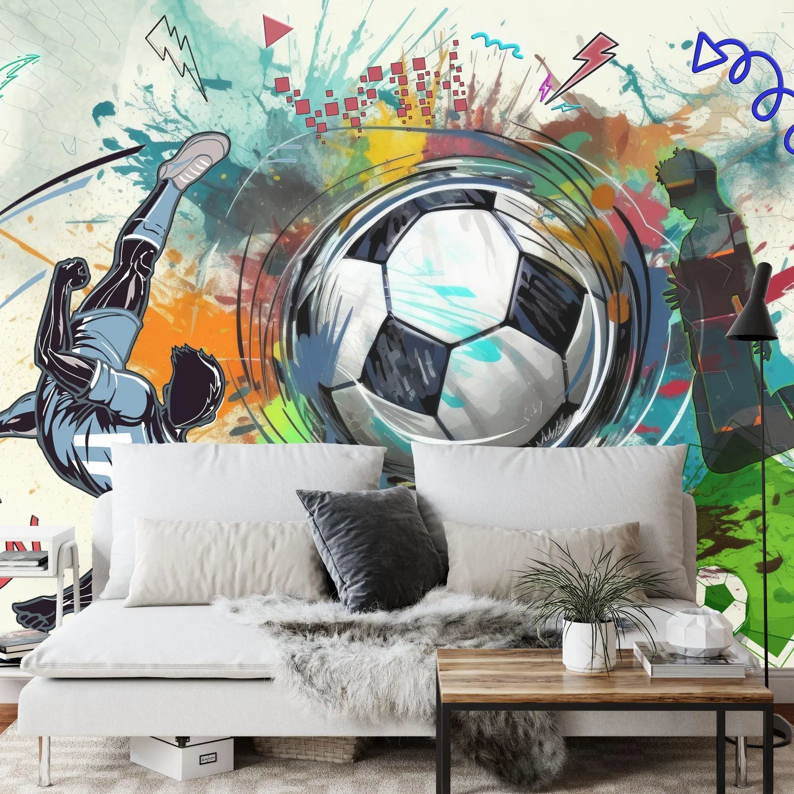 Soccer Football Illustration, Boys Room Decor