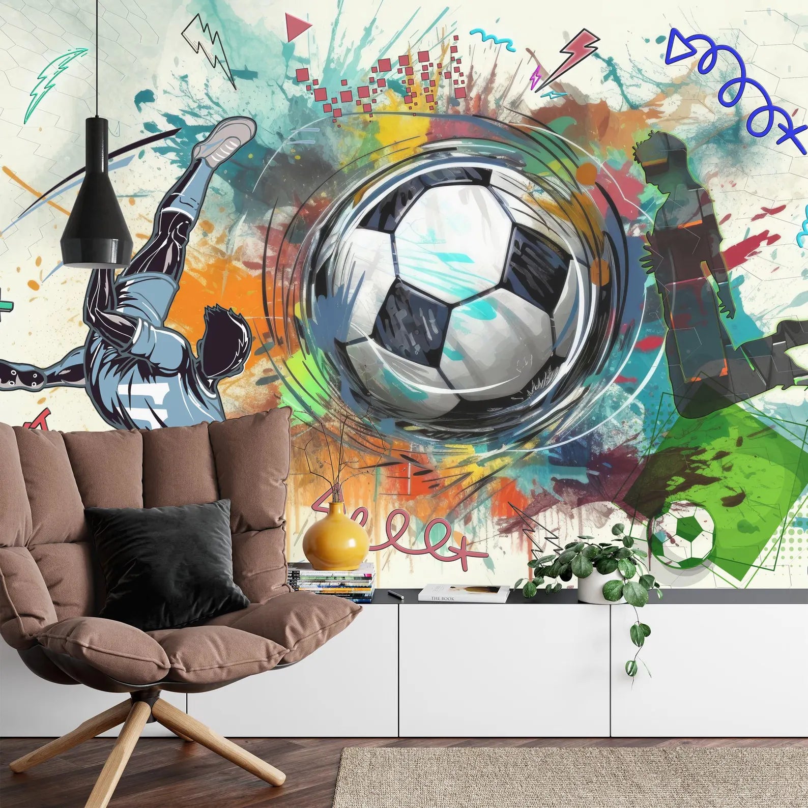Soccer Football Illustration, Boys Room Decor