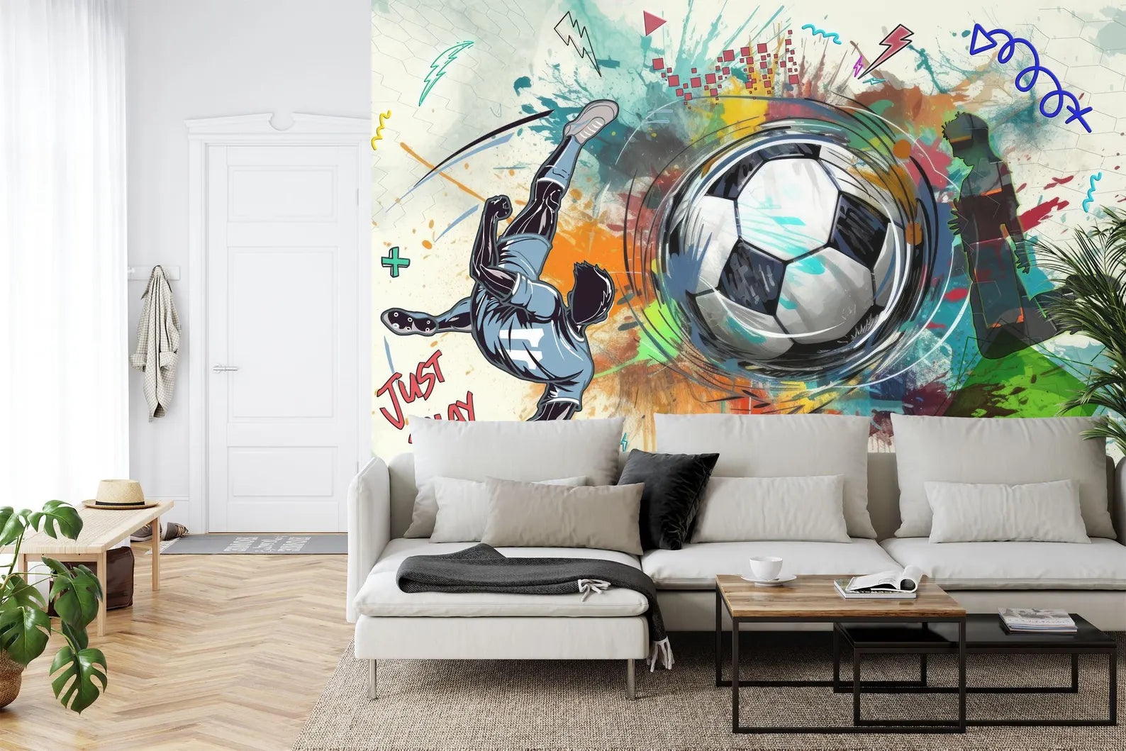 Soccer Football Illustration, Boys Room Decor