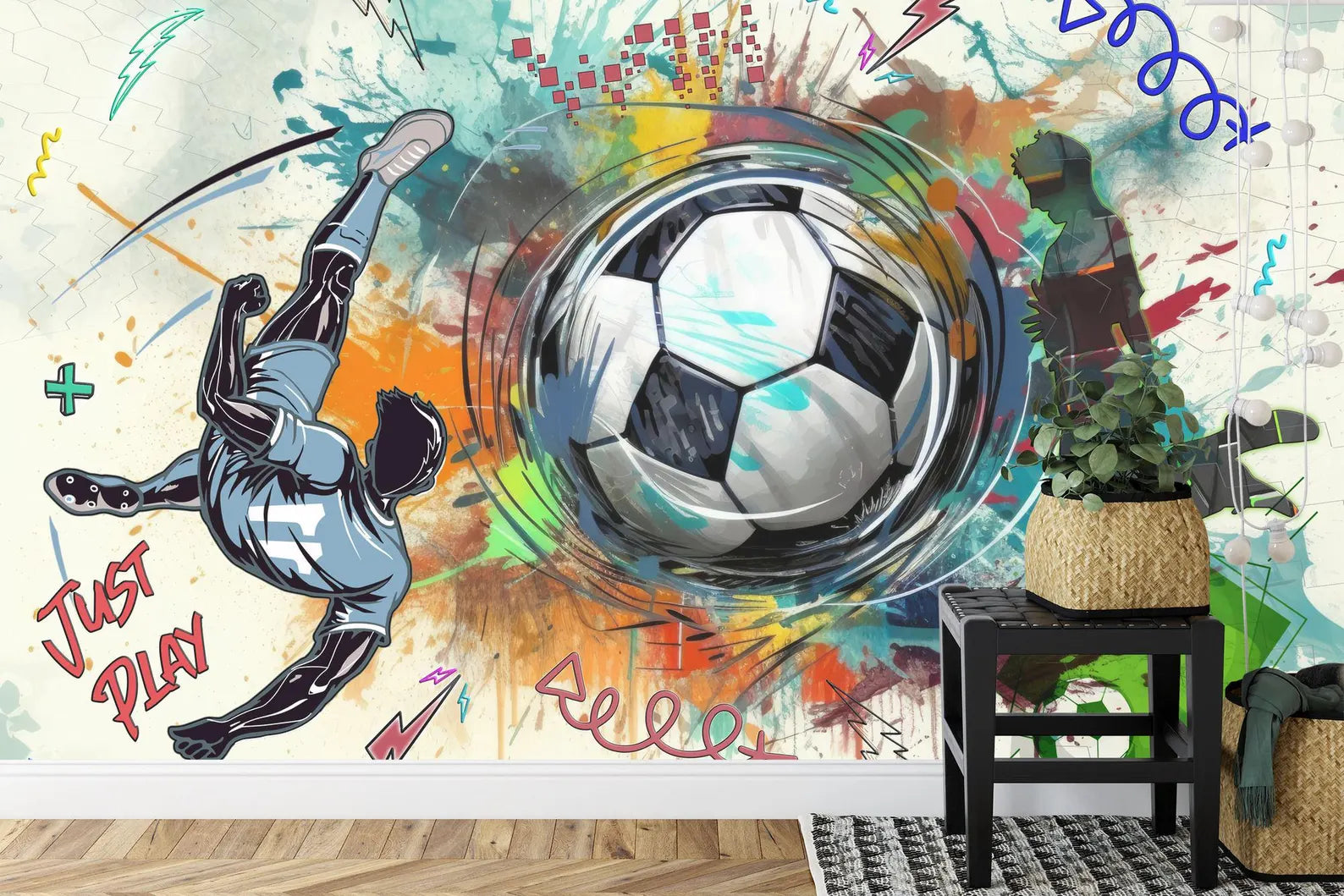 Soccer Football Illustration, Boys Room Decor