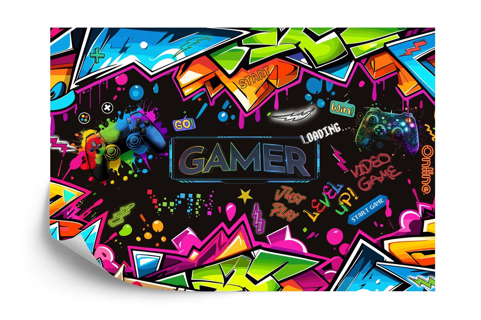Personalized Graffiti Gaming Room Wall Decal