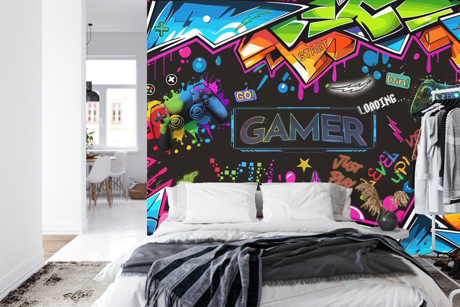 Personalized Graffiti Gaming Room Wall Decal