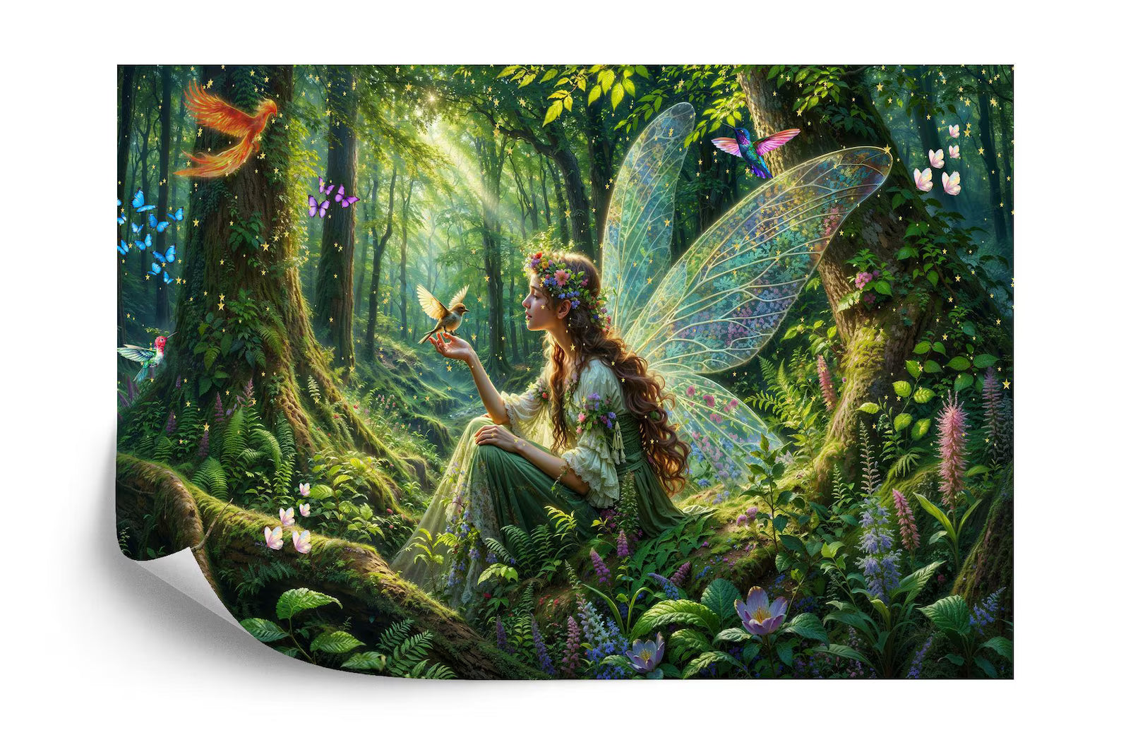 Fairy Forest Wallpaper Mural, Enchanting Nursery Decor