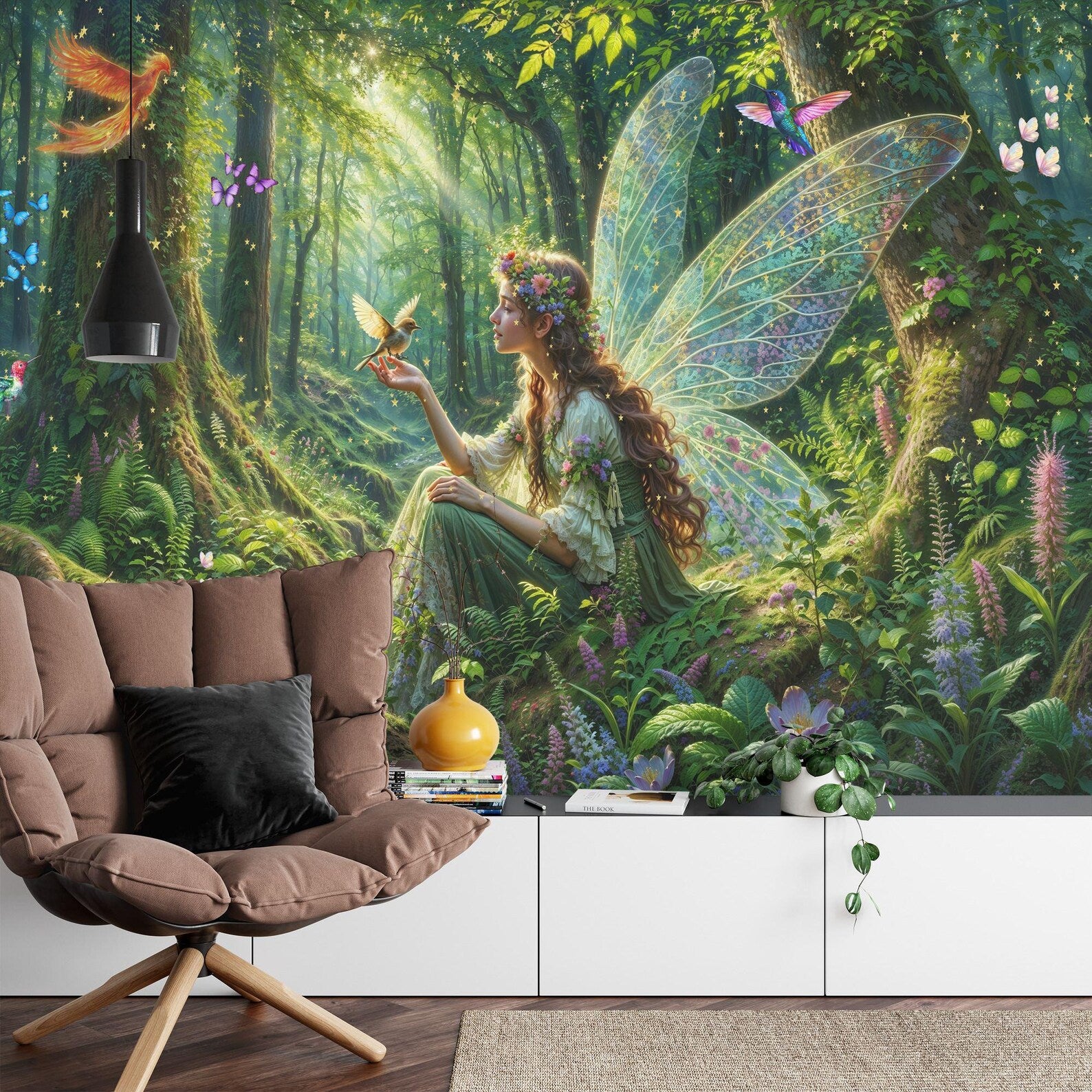 Fairy Forest Wallpaper Mural, Enchanting Nursery Decor