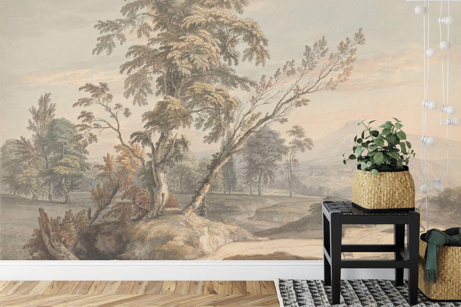 Classic Landscape Painting Mural, Easy-Install