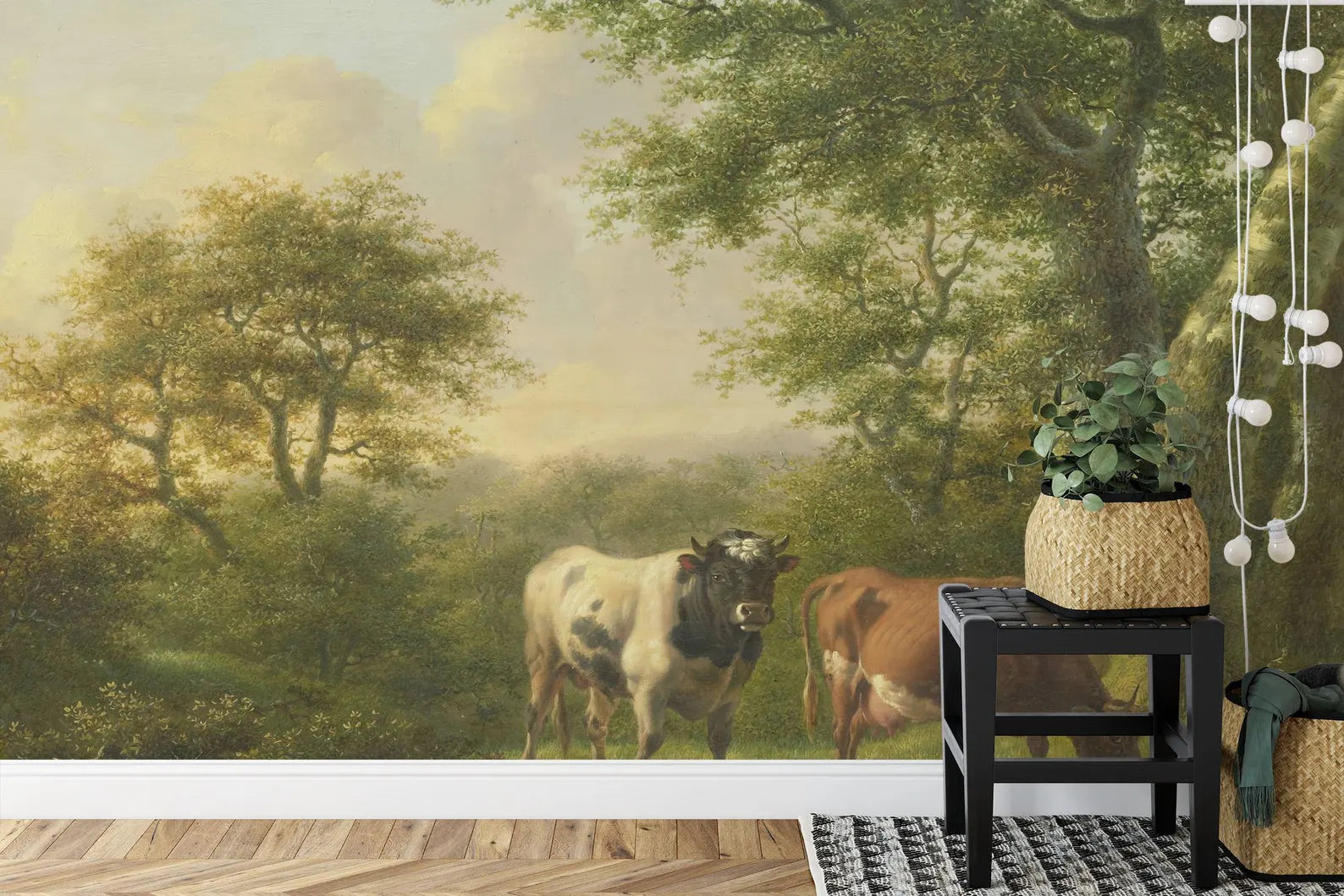 Cattle Landscape Painting Wallpaper Mural Art Print