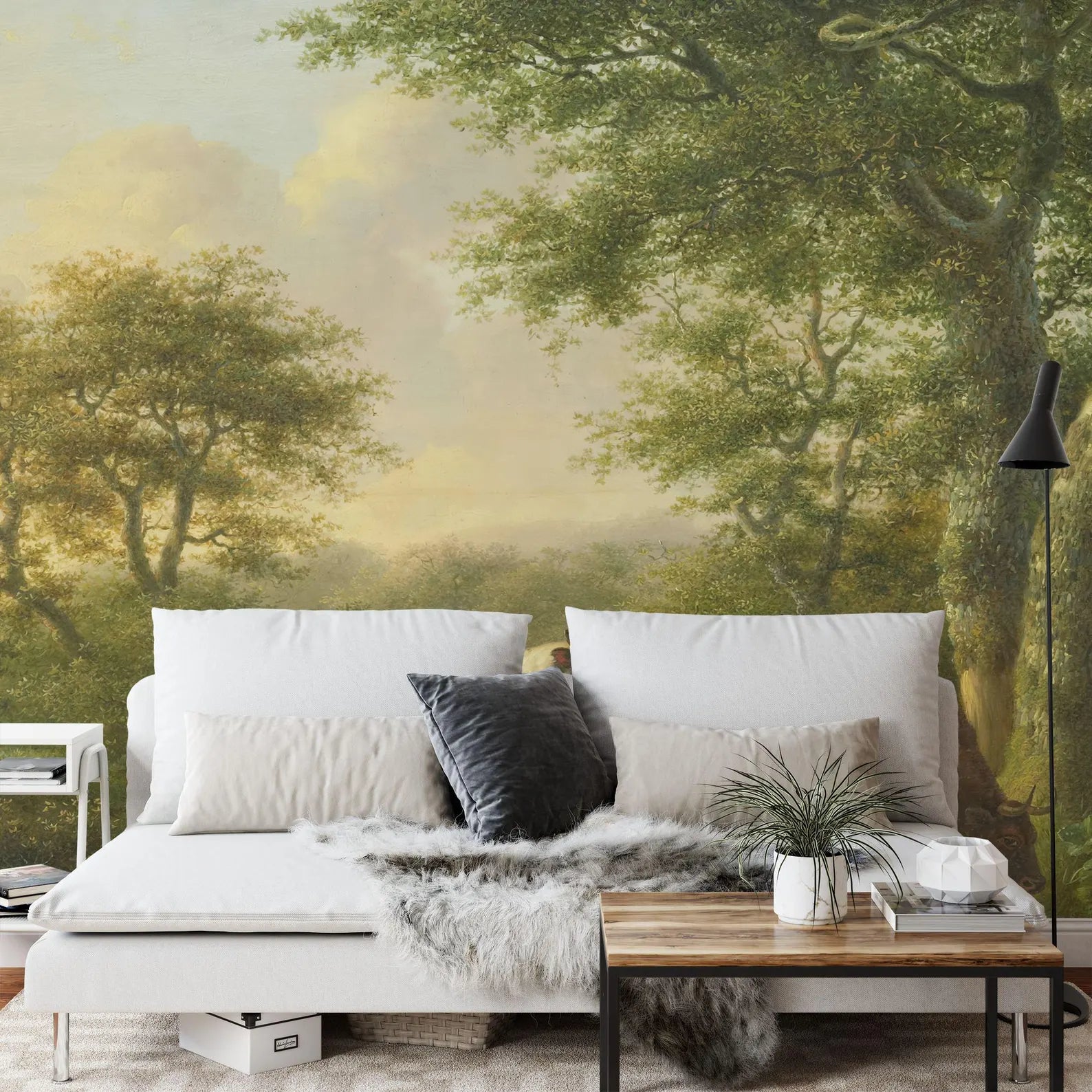 Cattle Landscape Painting Wallpaper Mural Art Print