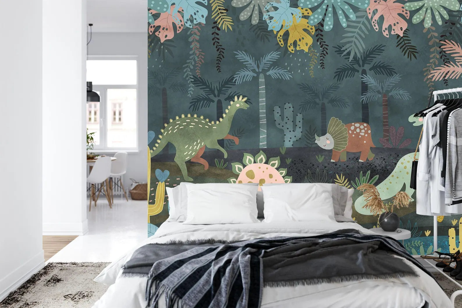 Jungle Dinosaur Wallpaper Mural Art Print