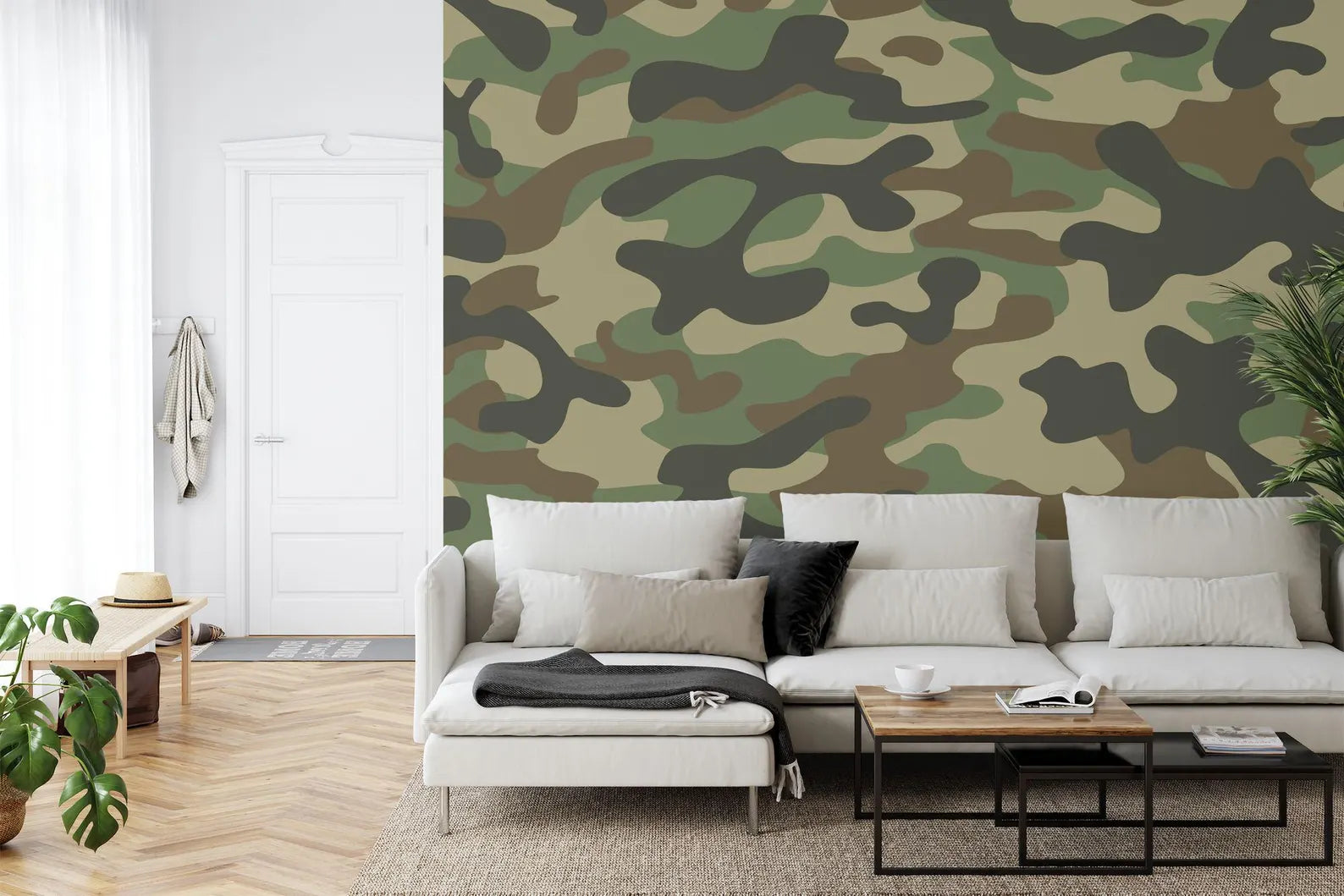 Camouflage Wallpaper Mural, Modern Army Decor