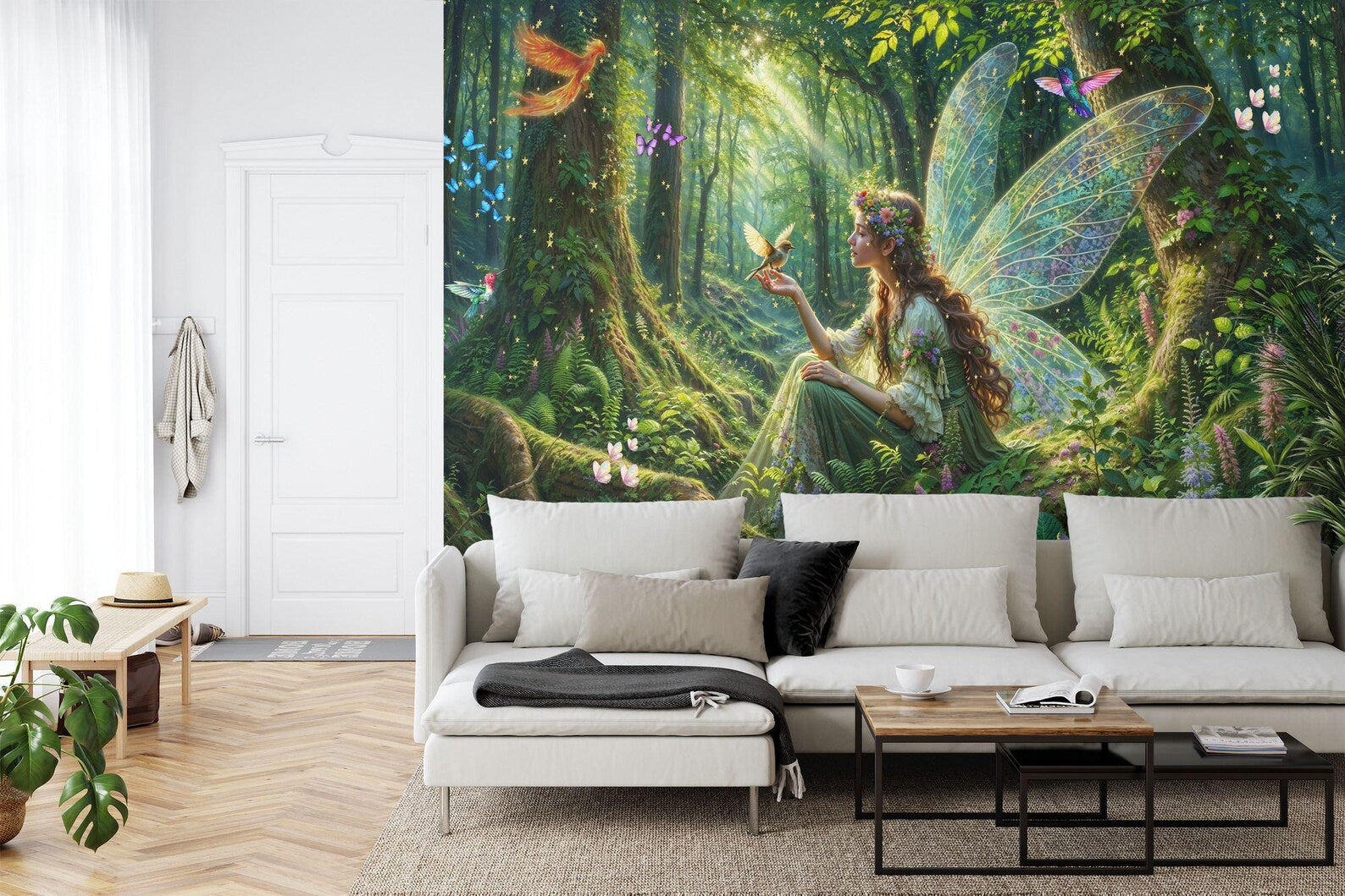 Fairy Forest Wallpaper Mural, Enchanting Nursery Decor