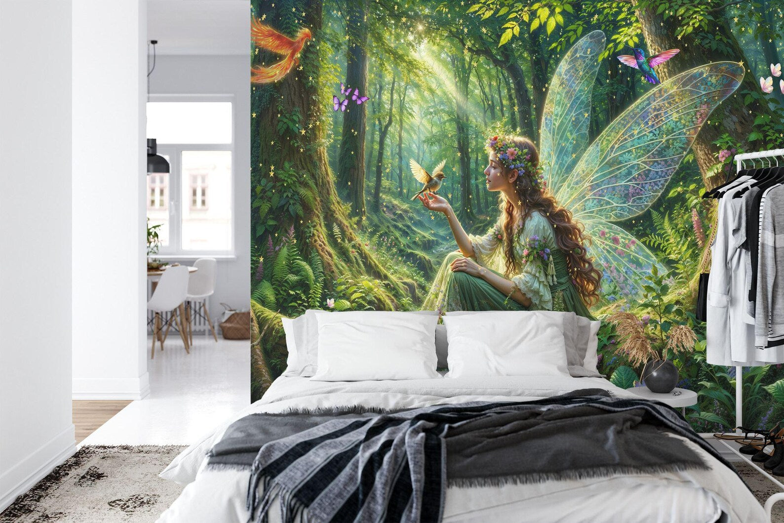 Fairy Forest Wallpaper Mural, Enchanting Nursery Decor