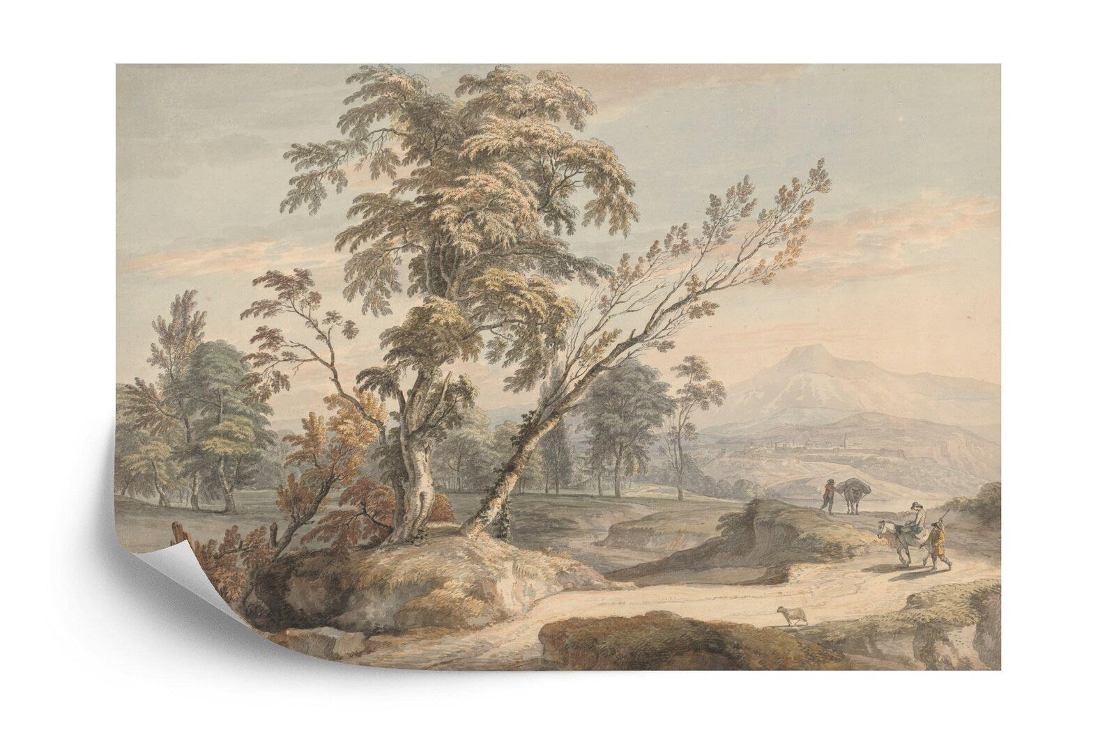 Classic Landscape Painting Mural, Easy-Install