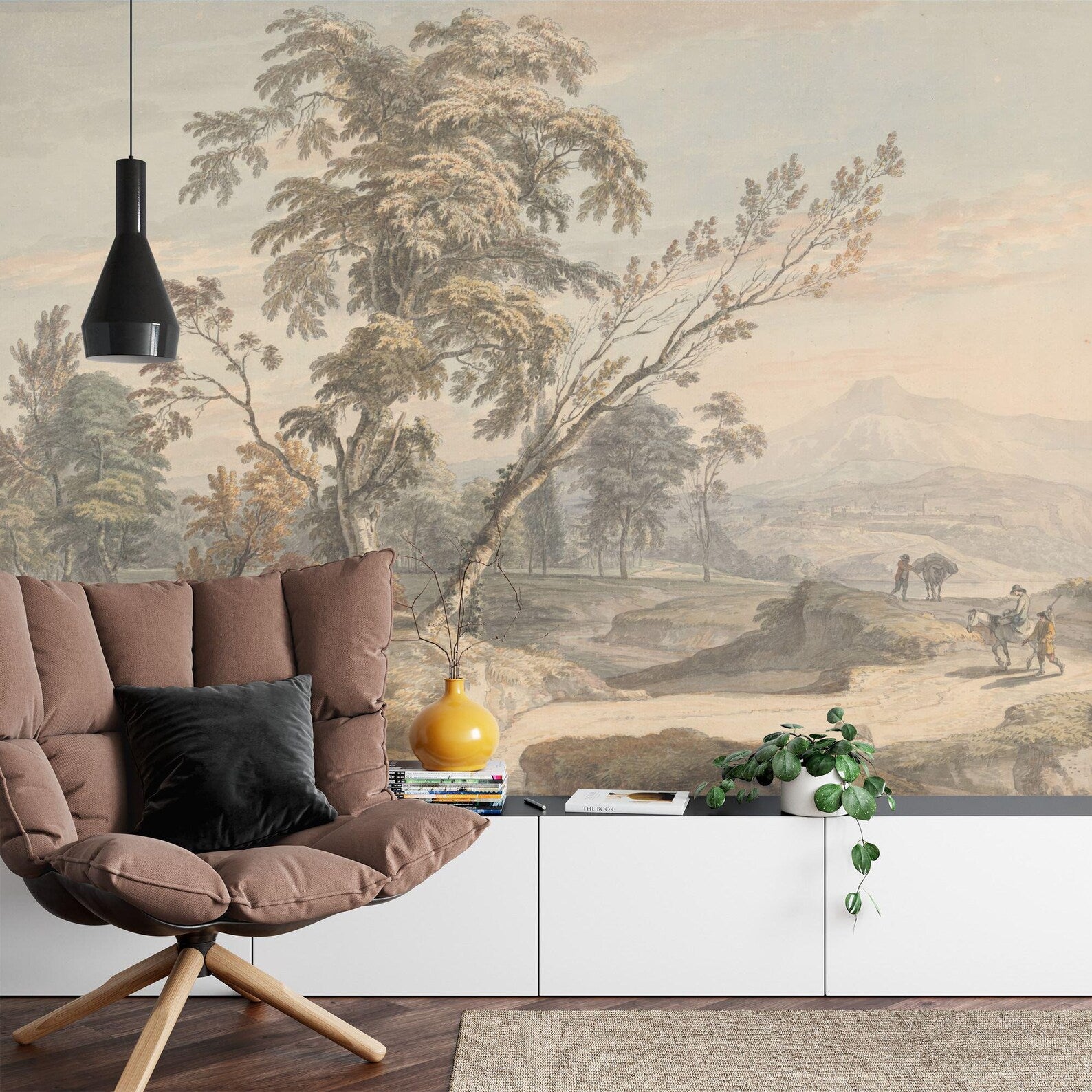 Classic Landscape Painting Mural, Easy-Install