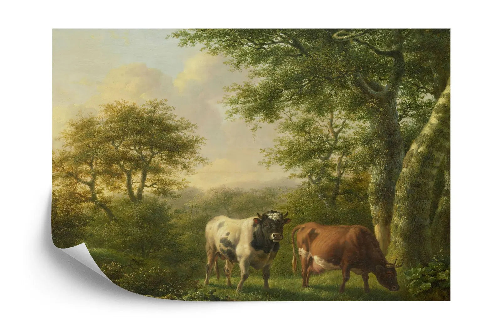 Cattle Landscape Painting Wallpaper Mural Art Print