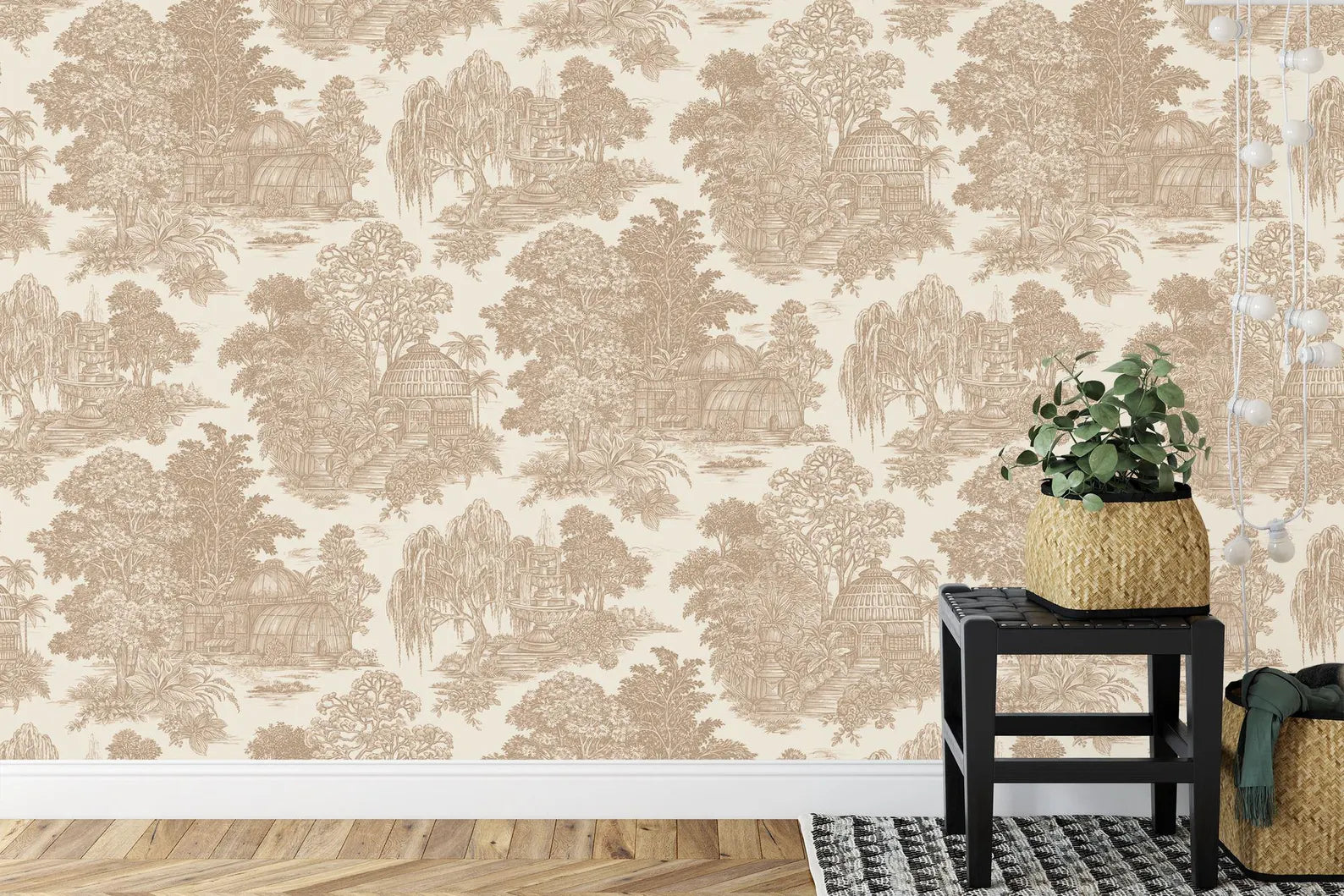 Vintage Chinoiserie Village Wallpaper Mural Gift