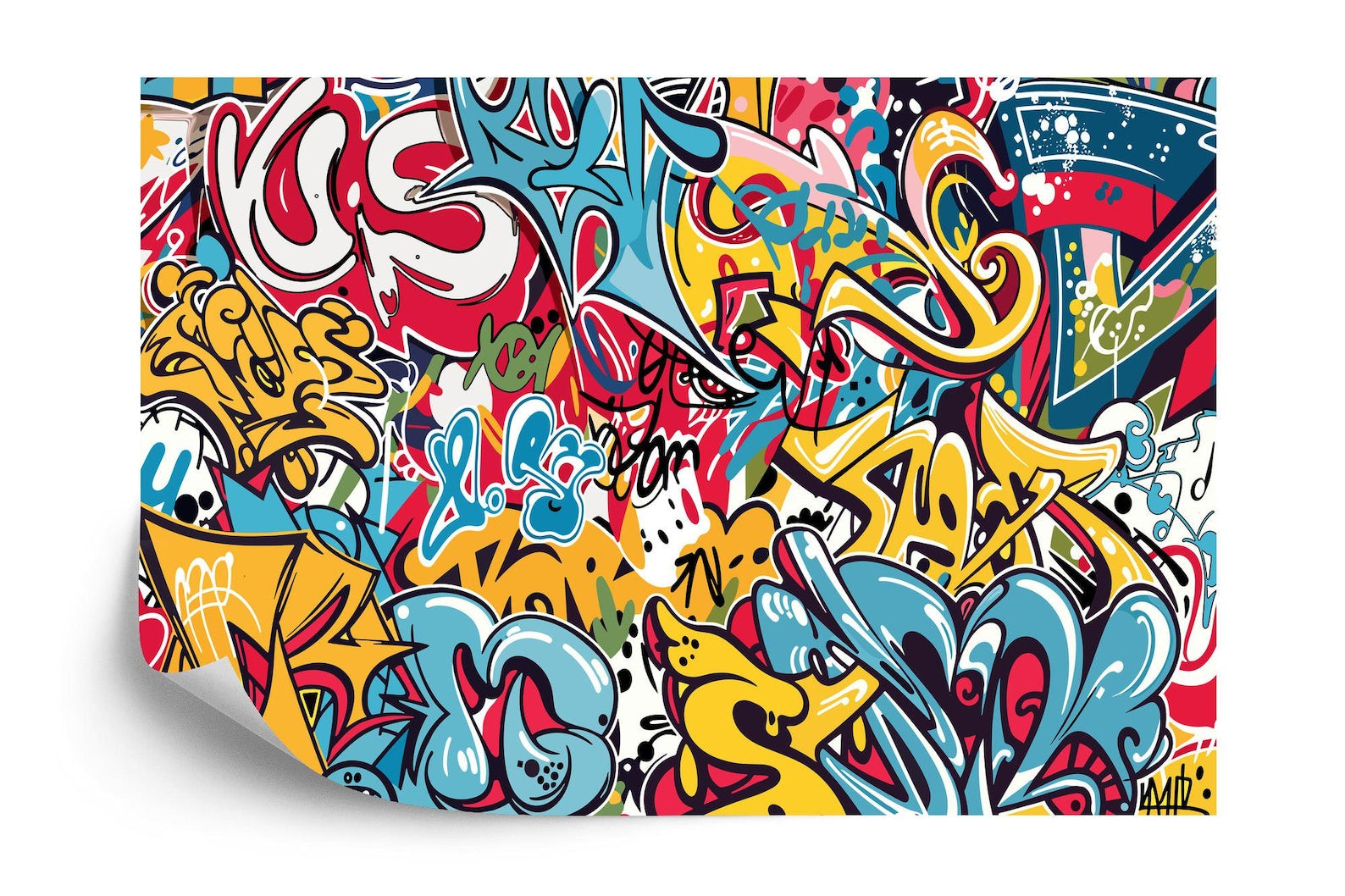 Colorful Graffiti Wallpaper Mural Art Print