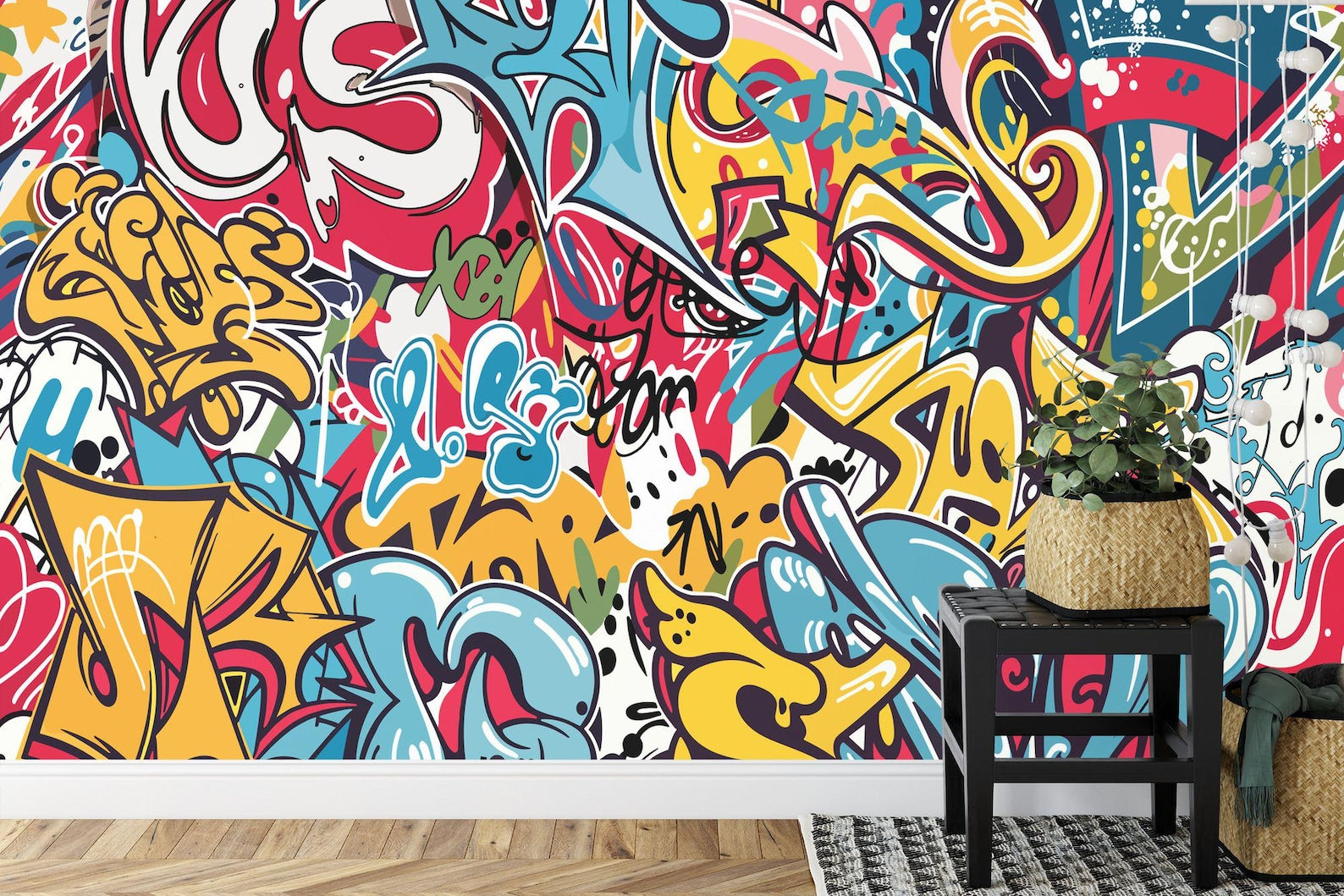 Colorful Graffiti Wallpaper Mural Art Print