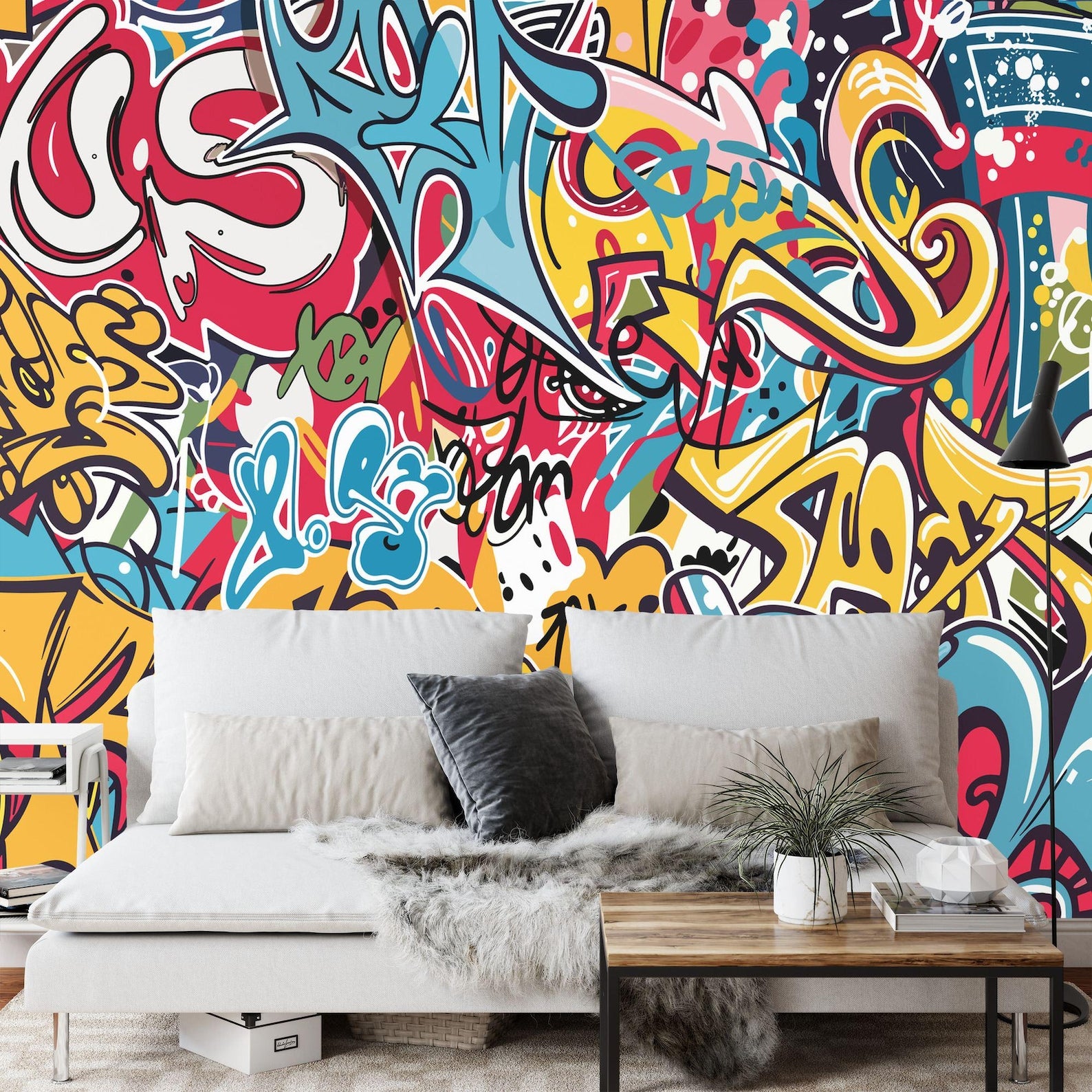Colorful Graffiti Wallpaper Mural Art Print
