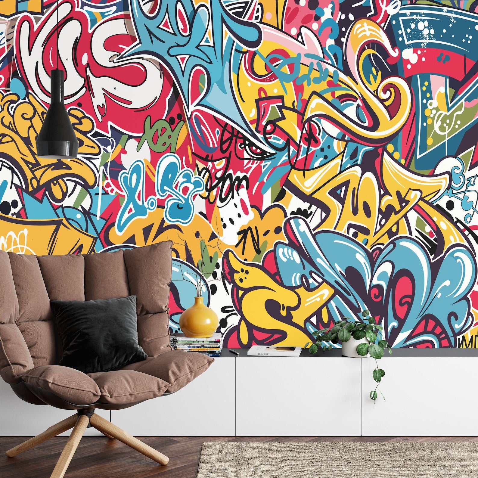 Colorful Graffiti Wallpaper Mural Art Print