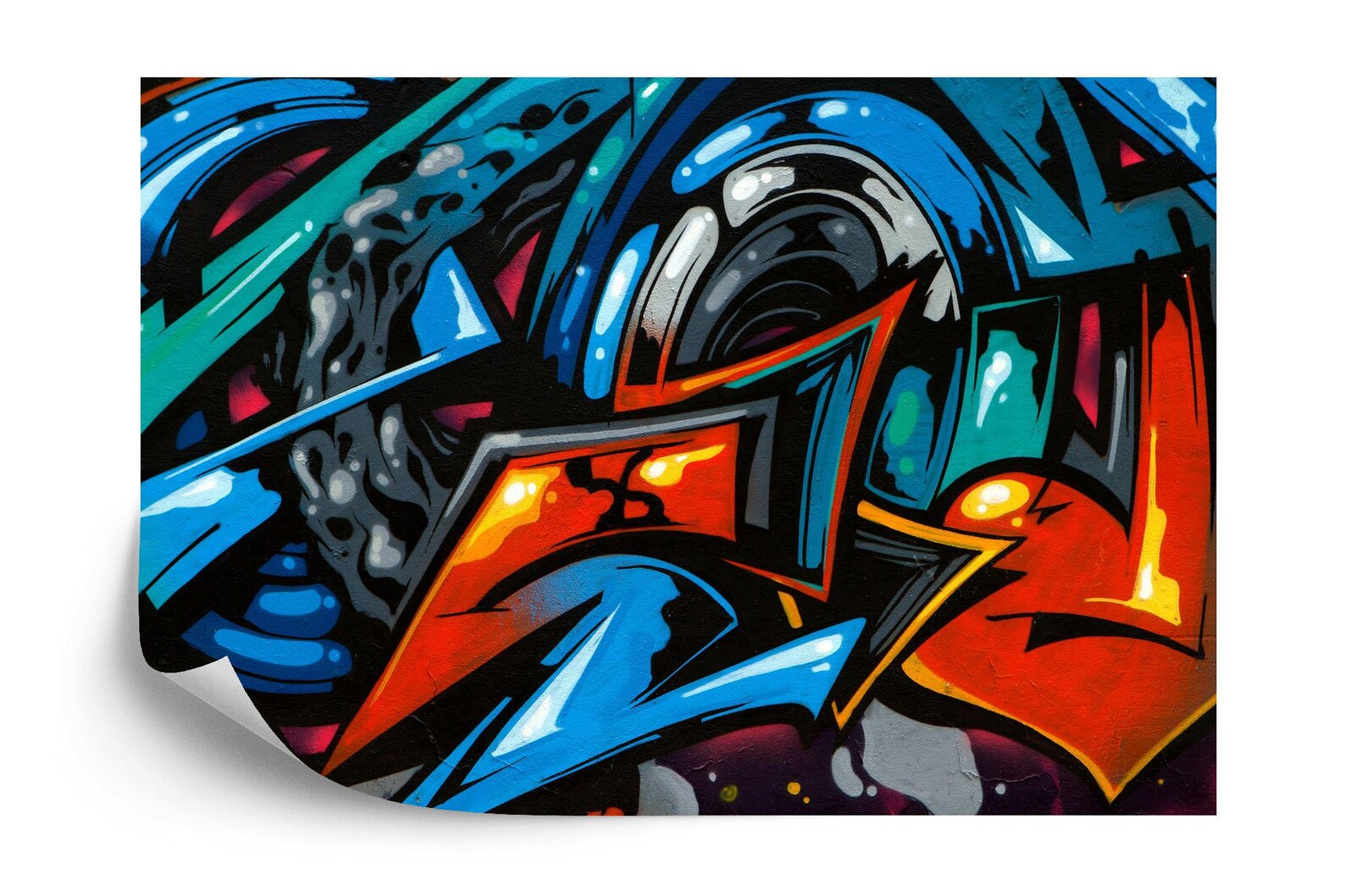 Graffiti Drips Paint Art Print, Teens Kids Wall Decor