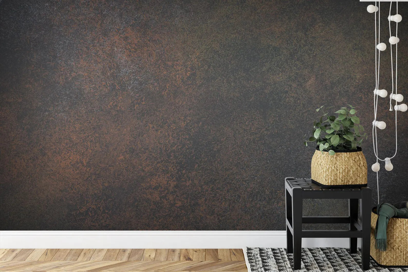 Black Concrete Texture Wallpaper Art Print