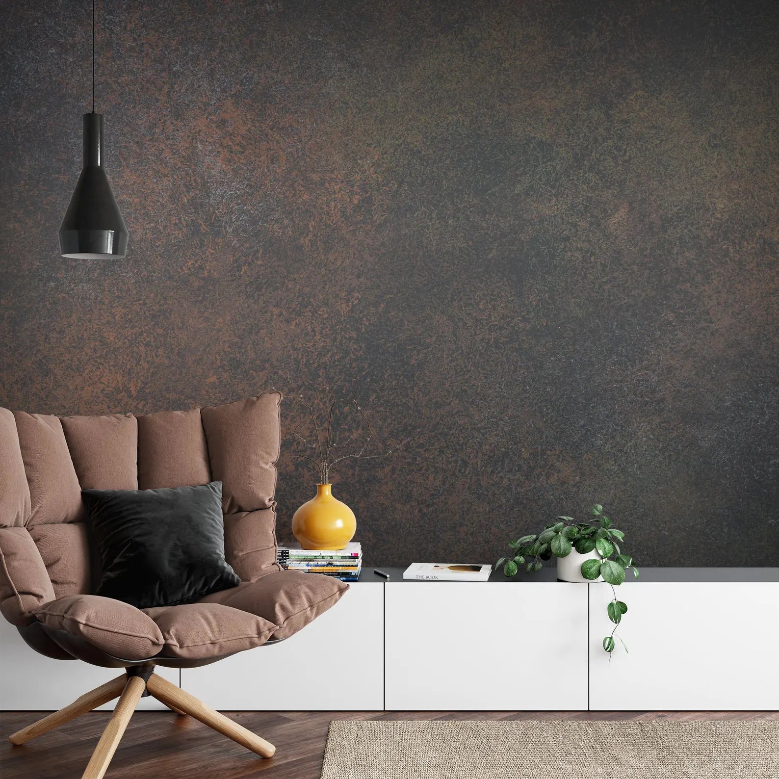 Black Concrete Texture Wallpaper Art Print