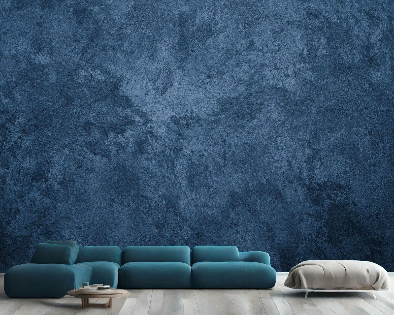 Dark Blue Concrete Texture Wall Mural, Elegant Gift