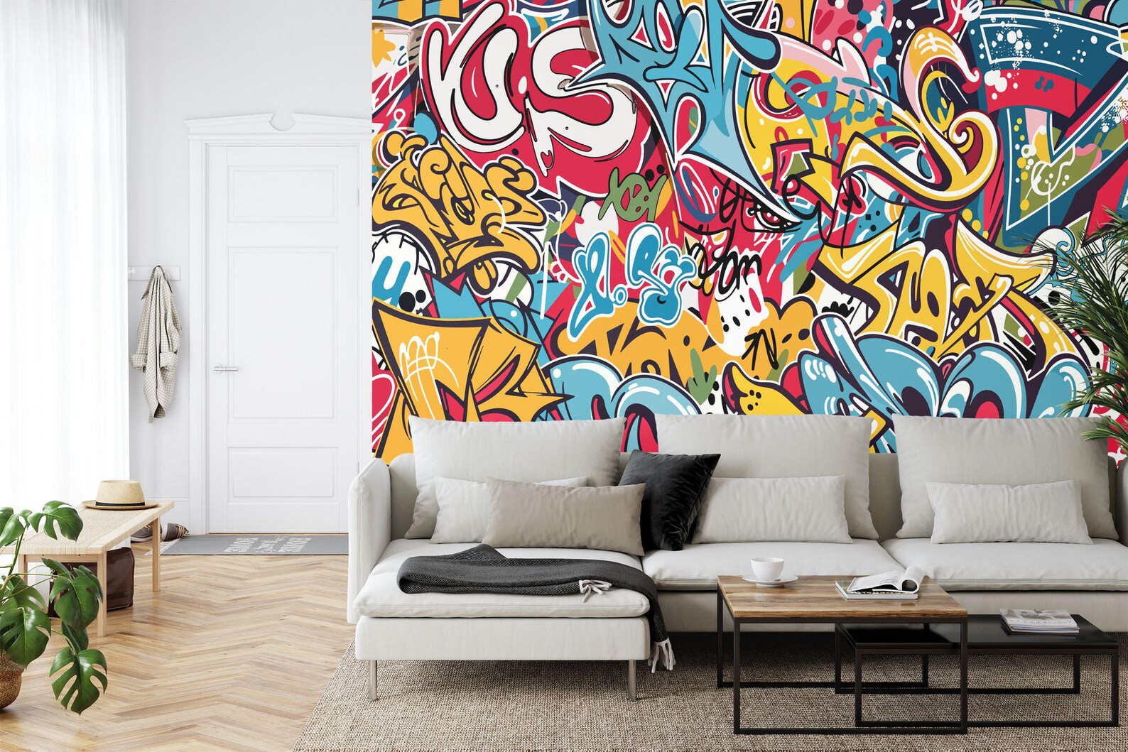 Colorful Graffiti Wallpaper Mural Art Print