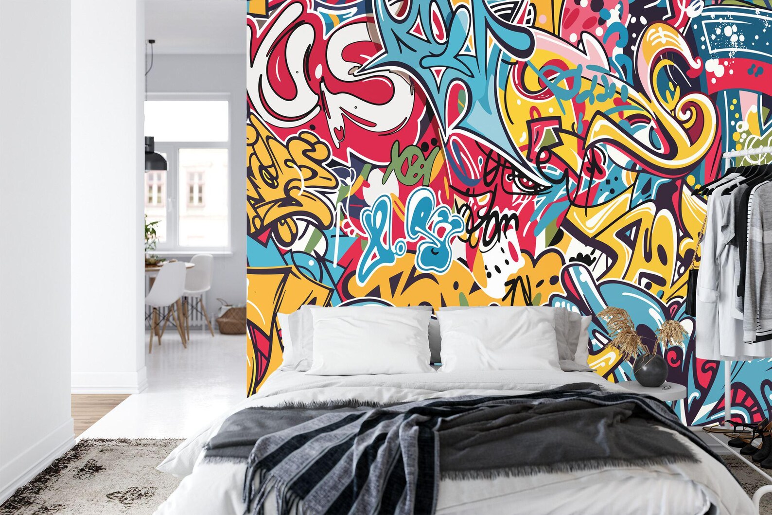 Colorful Graffiti Wallpaper Mural Art Print